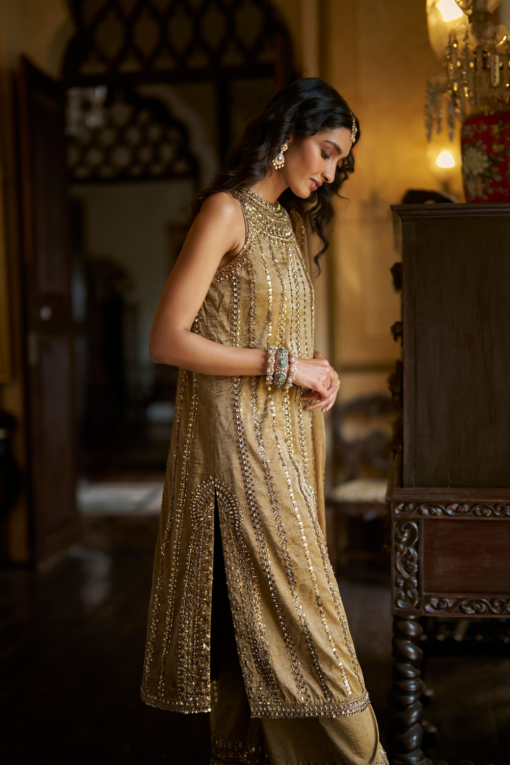 Antique Gold Pant Set