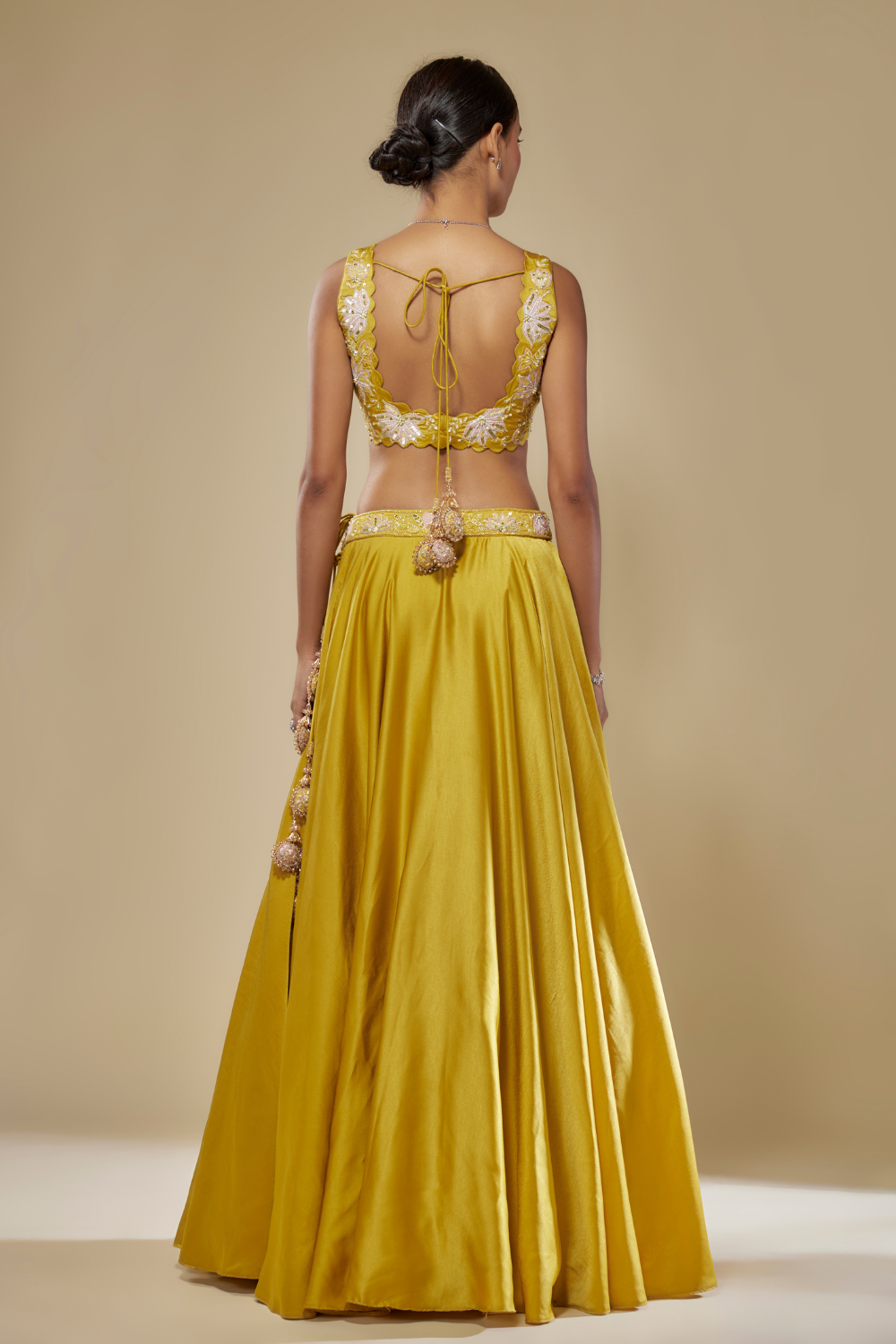 MUSTARD YELLOW LEHENGA CHOLI DUPATTA SET
