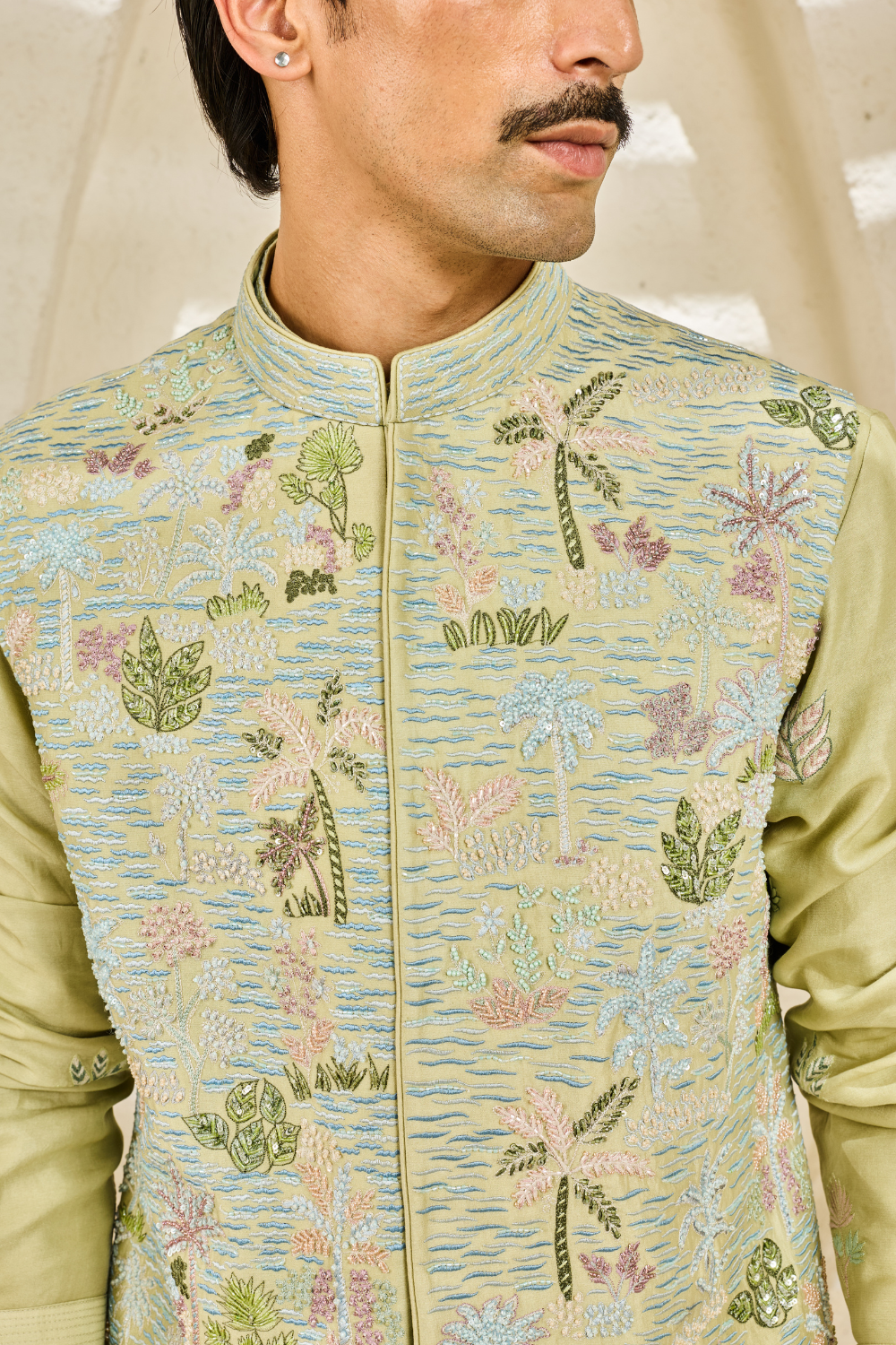 Mint Serene Garden Waistcoat set