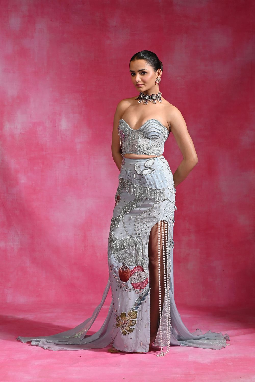Ice Blue Dilruba Set