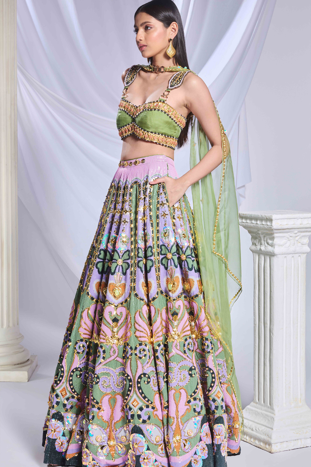 Celtic Hearts Lehenga Set
