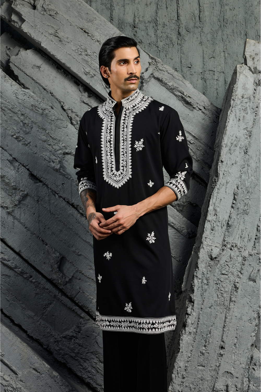 Black Shadow Dori Kurta Set