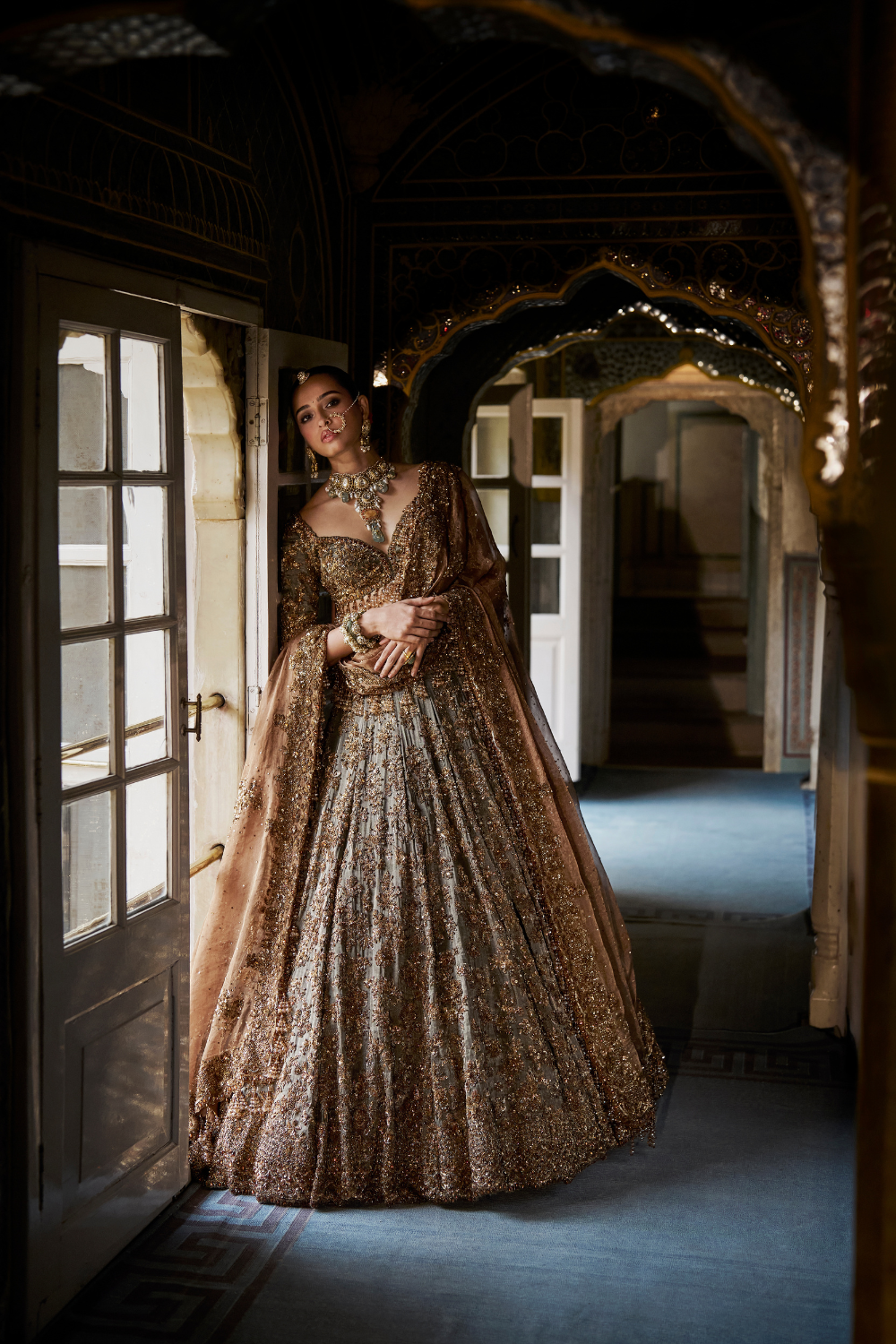 Copper Jade Lehenga Set