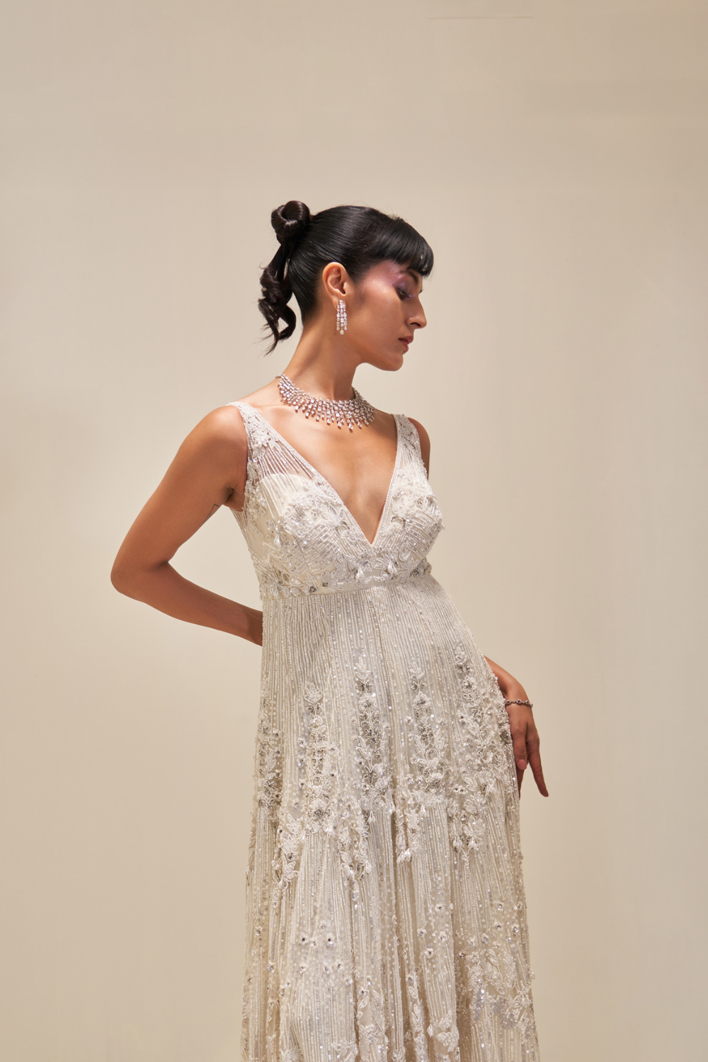 White Reverie Embroidered Gown