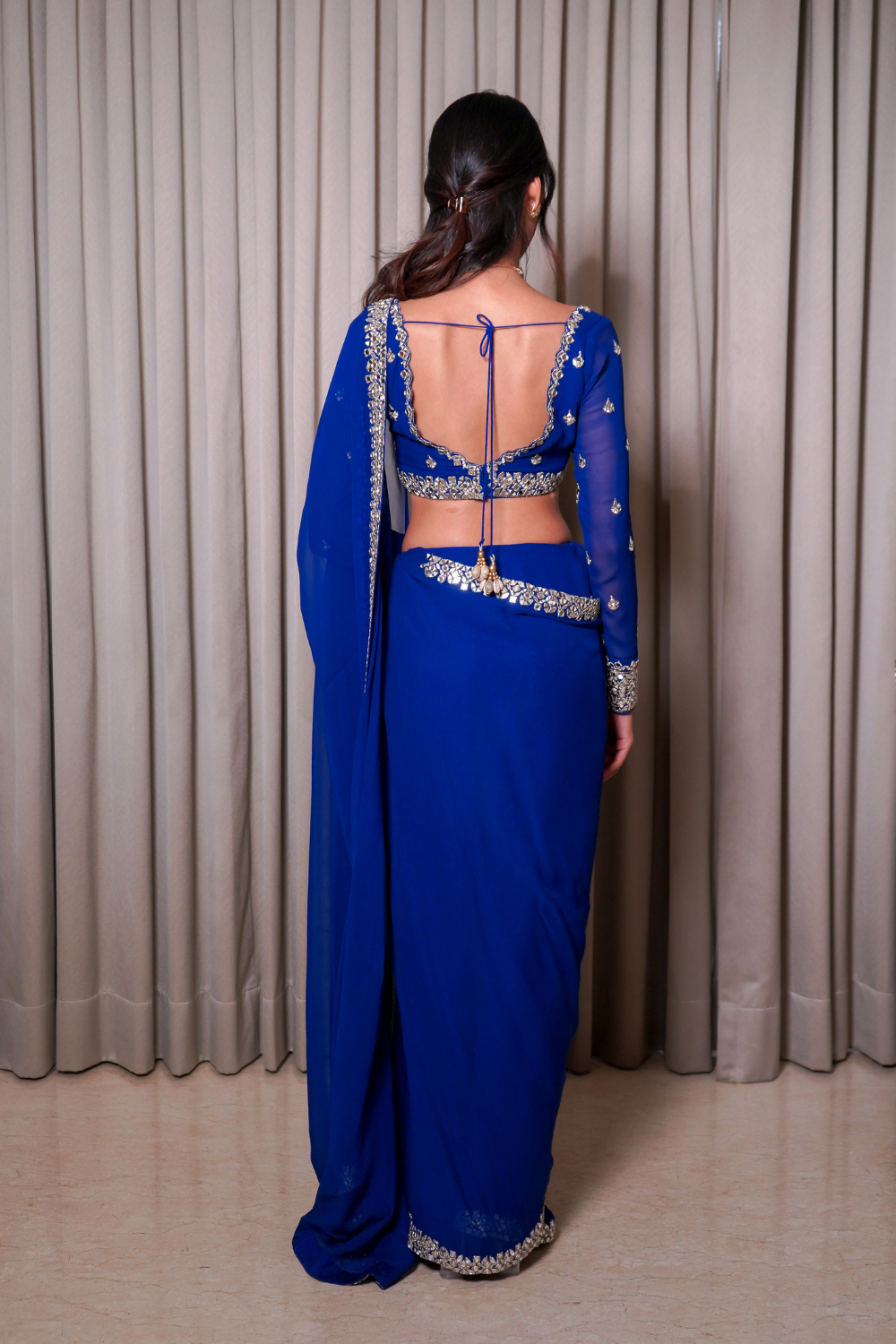 Elcetric Blue Saree Set
