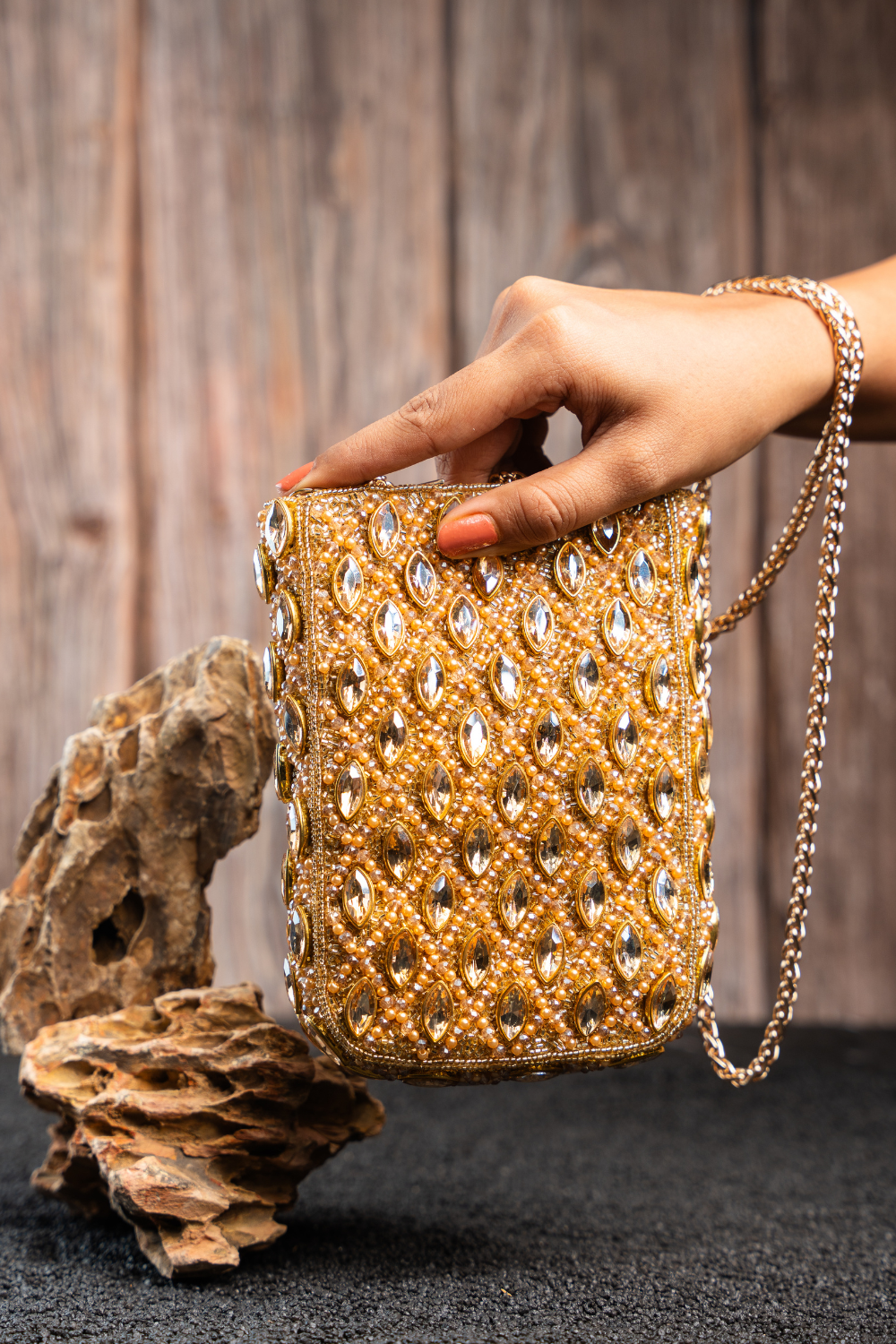 Water Crystal Trendy Armour Gold