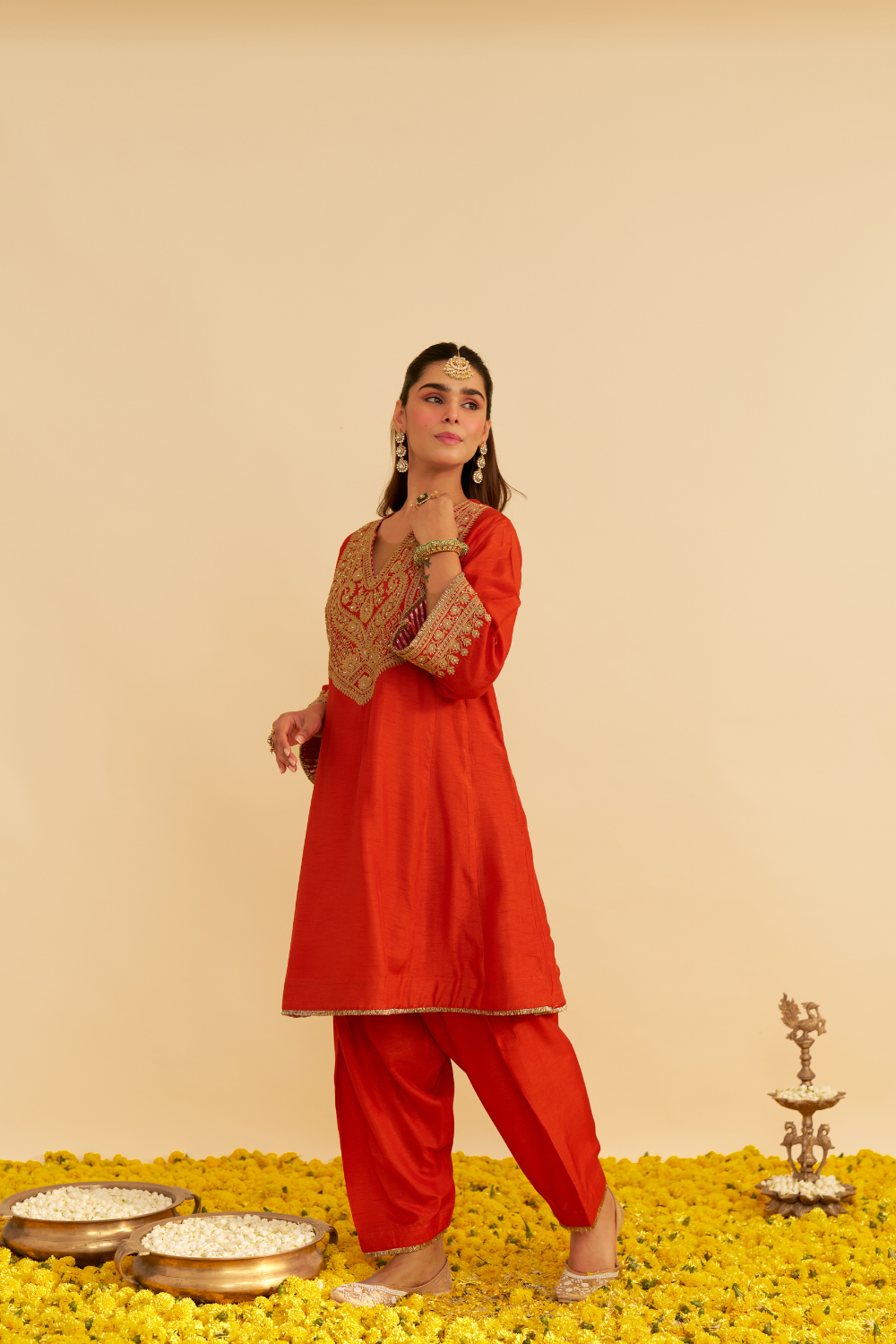 MEHZA - SHORT CHAUGA WITH SALWAR AND DUPATTA
