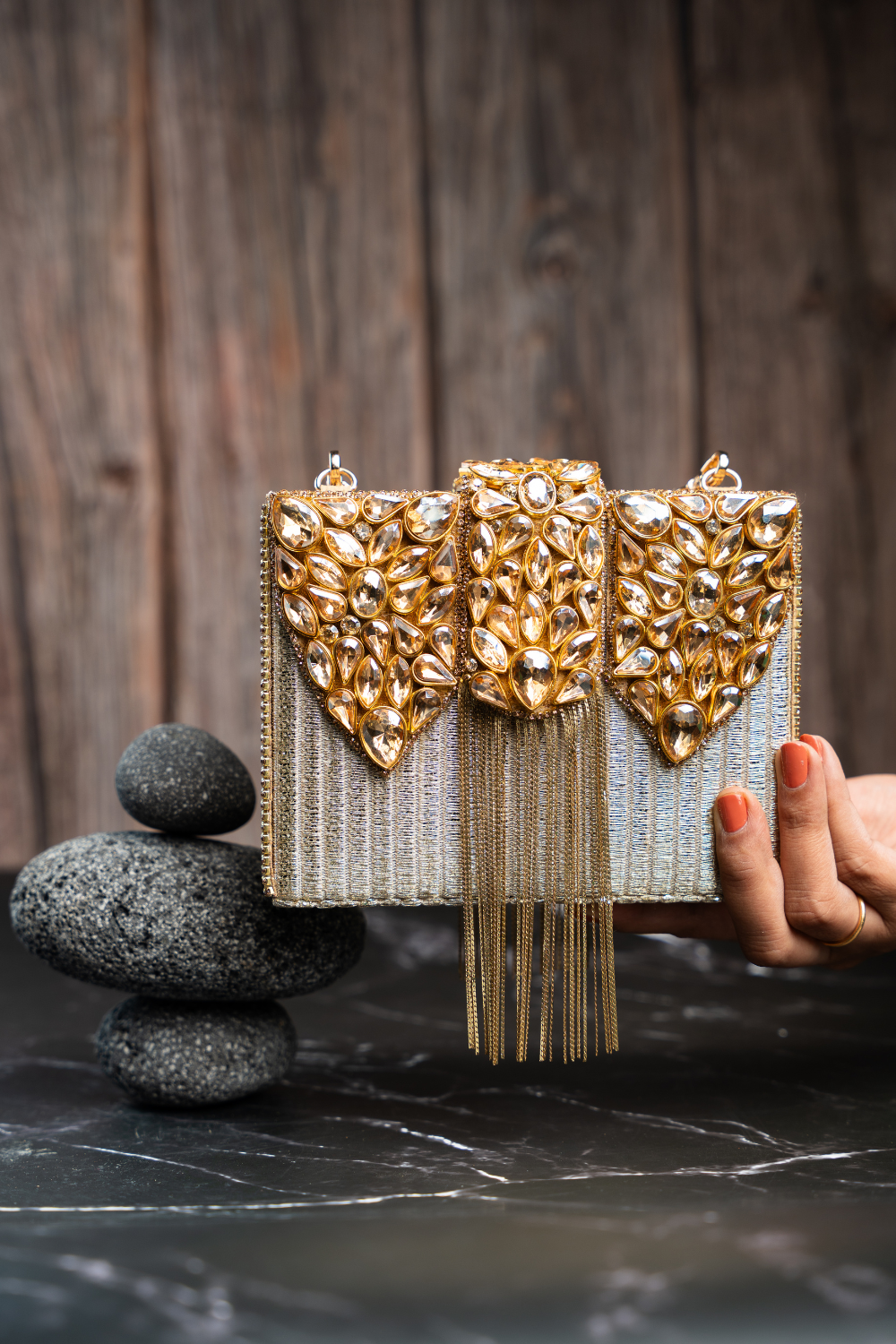 Diamond Hinted Kasse Plume Gold