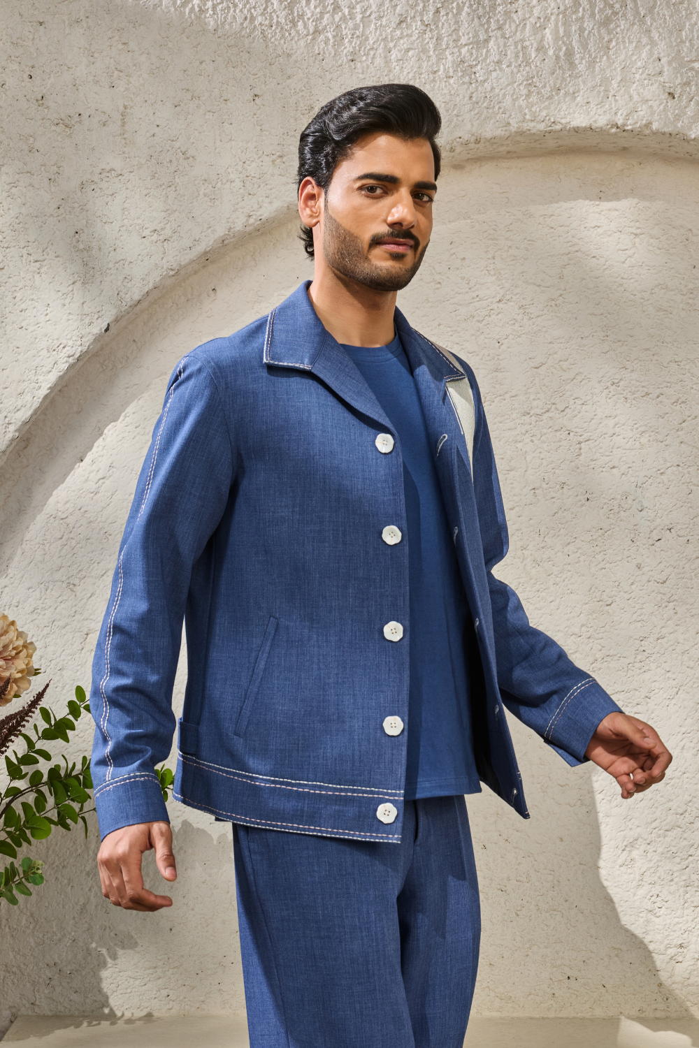 Blue Paint Splash Shacket Set