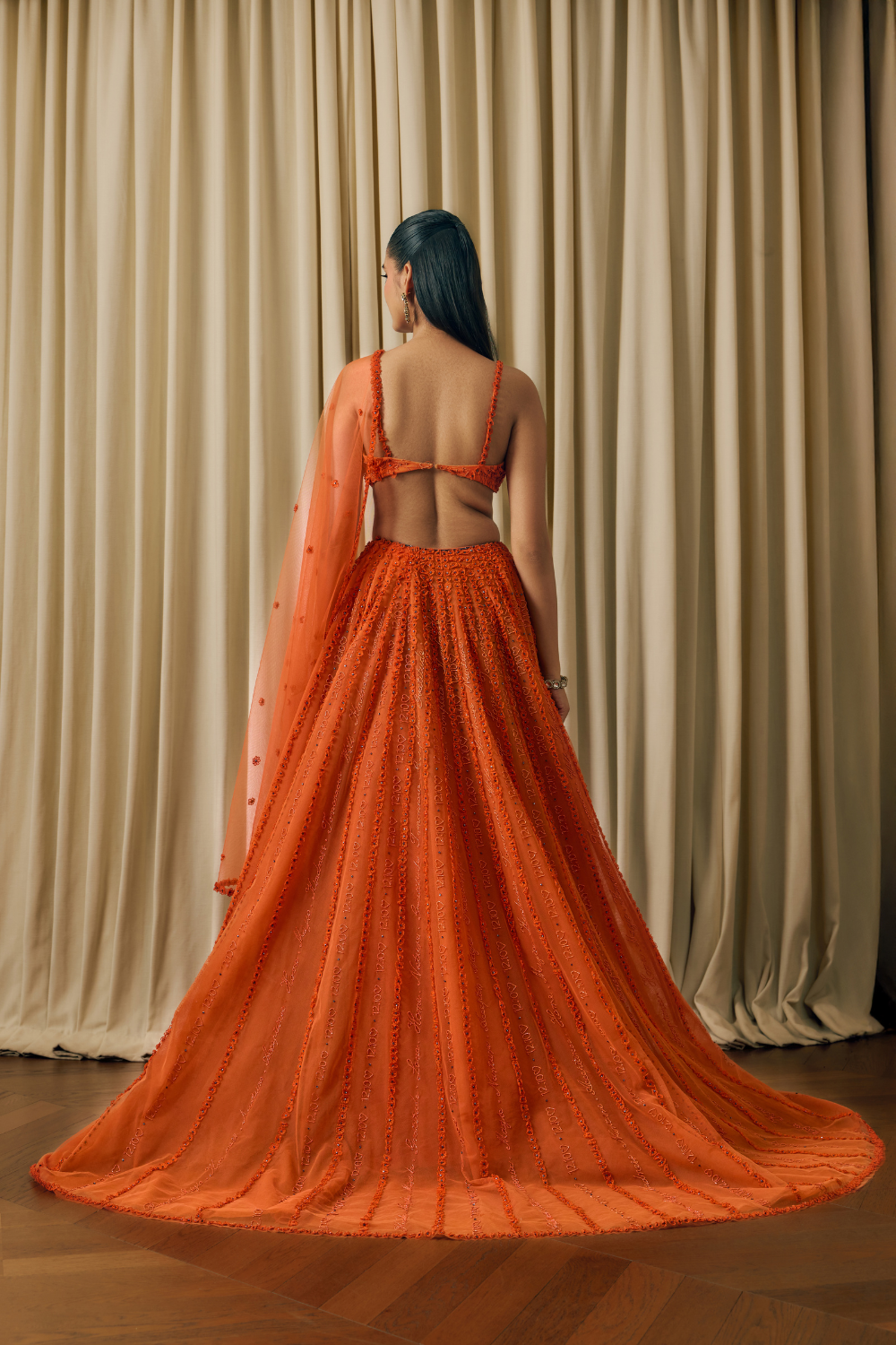 Hand embroidered custom work lehenga