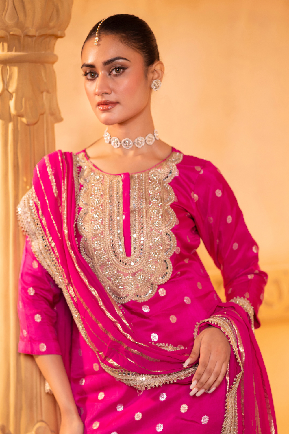 Pink Silk Kurta Set