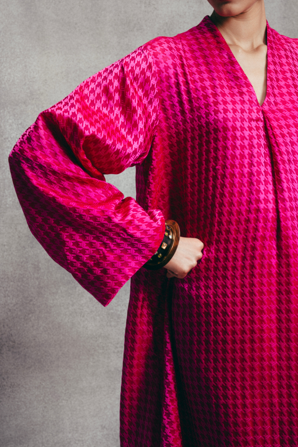 Handwoven Fuchsia Pink Gerum Kaftan