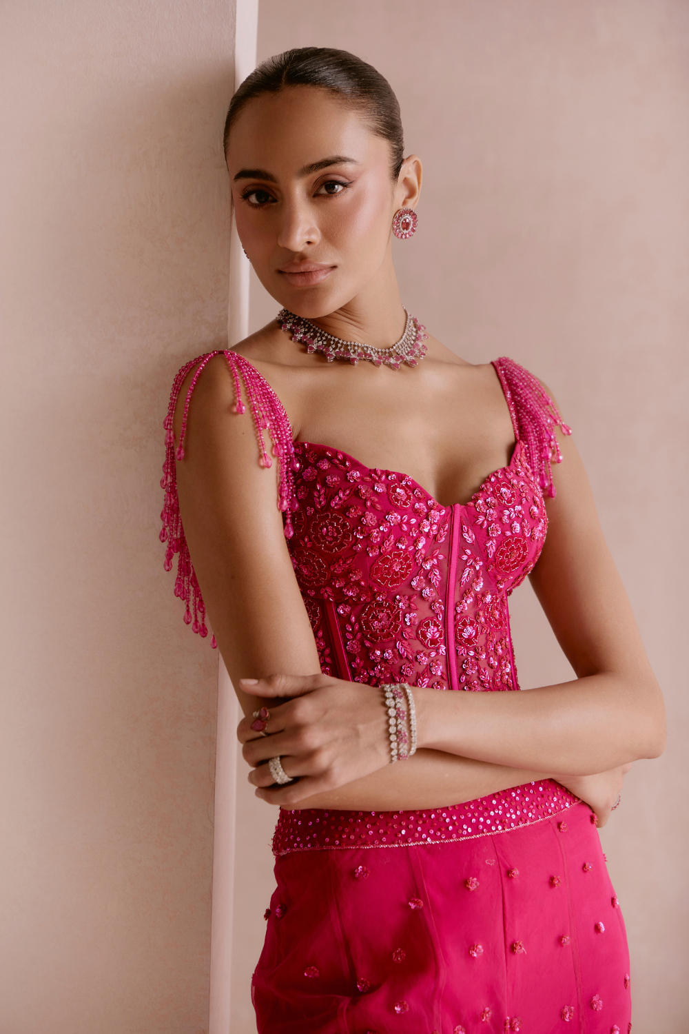 Hot Pink Sharara Set