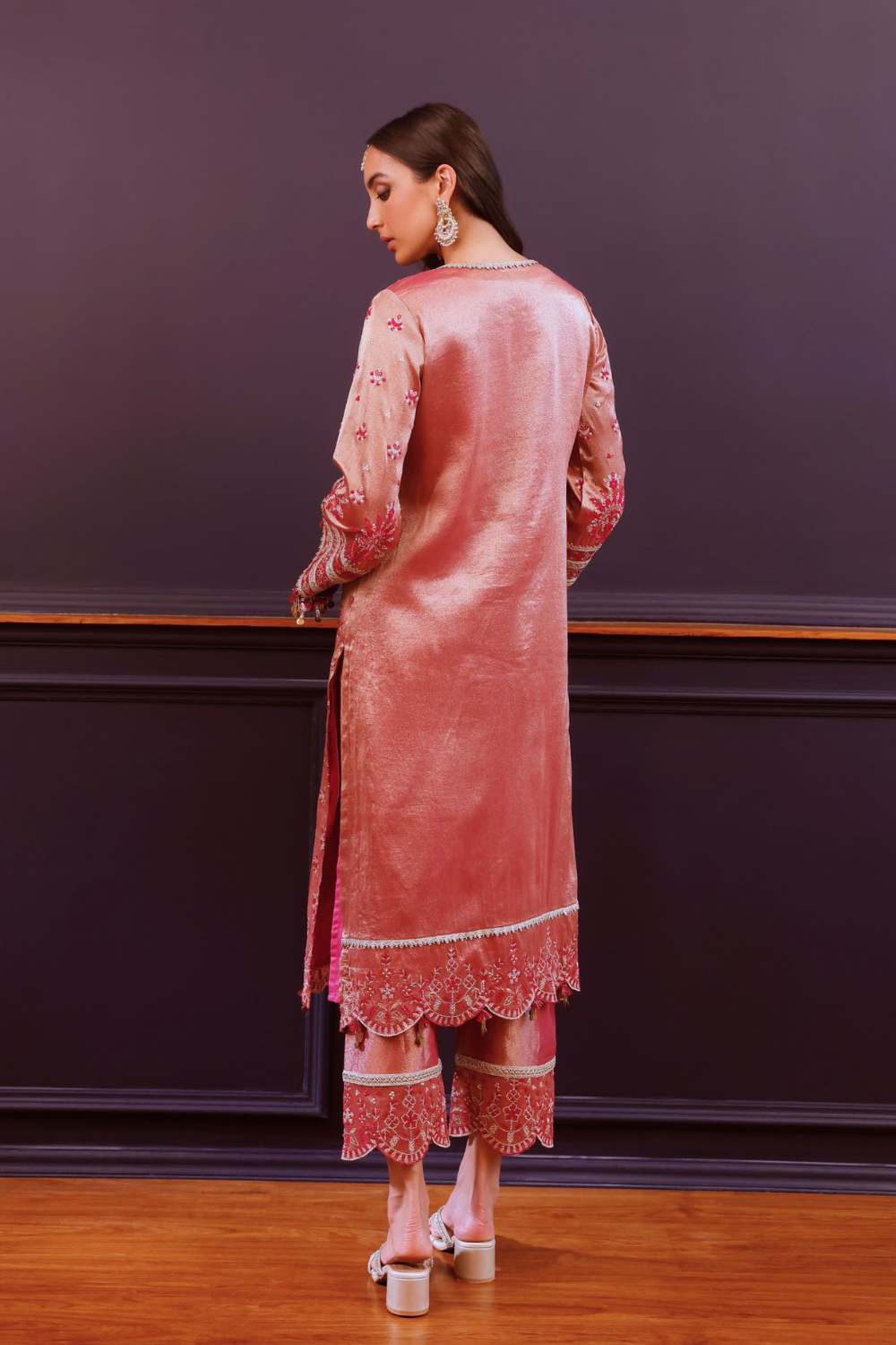 Amie Tissue Fuschia Kurta Set