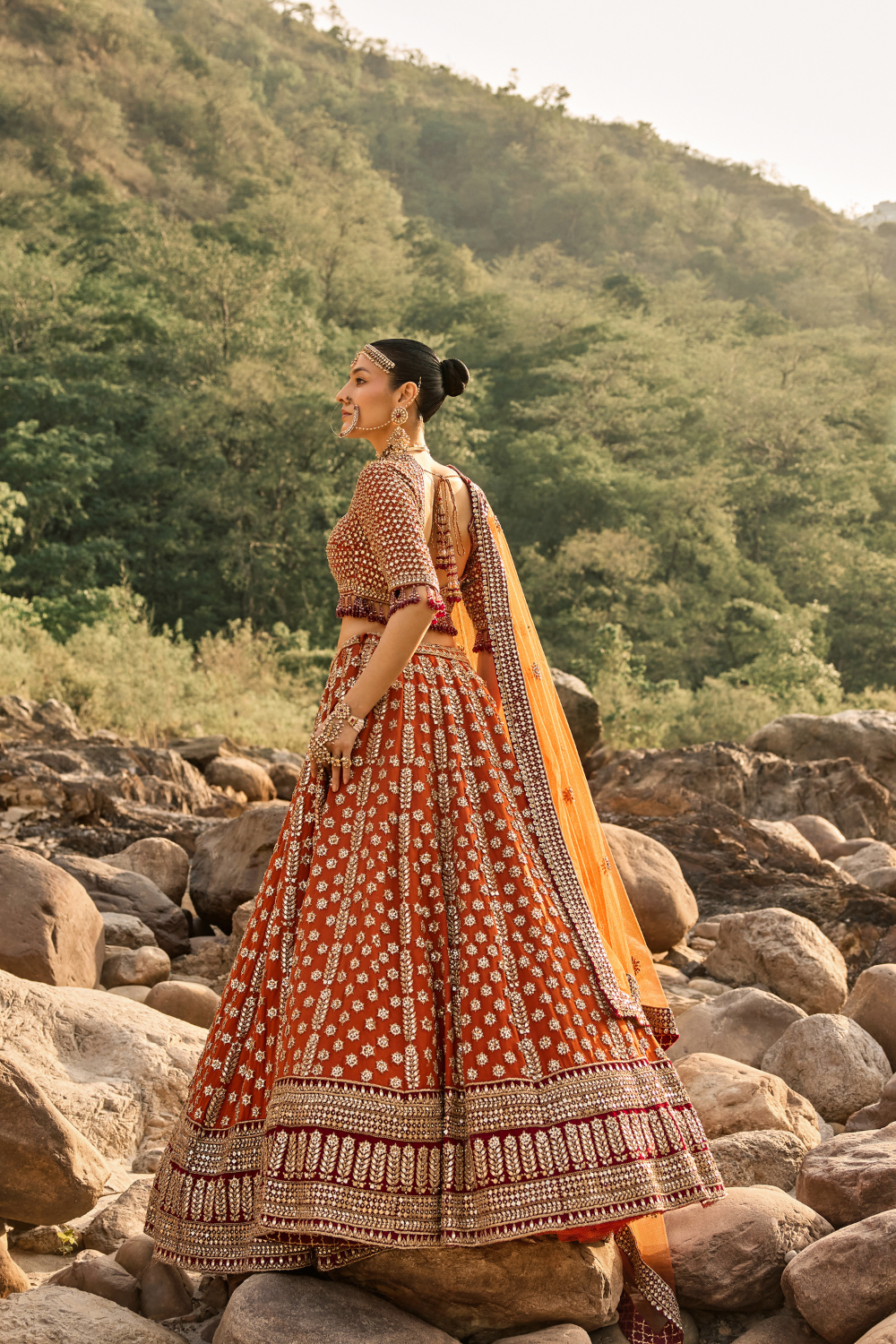 RUSTIC AMBER LEHENGA