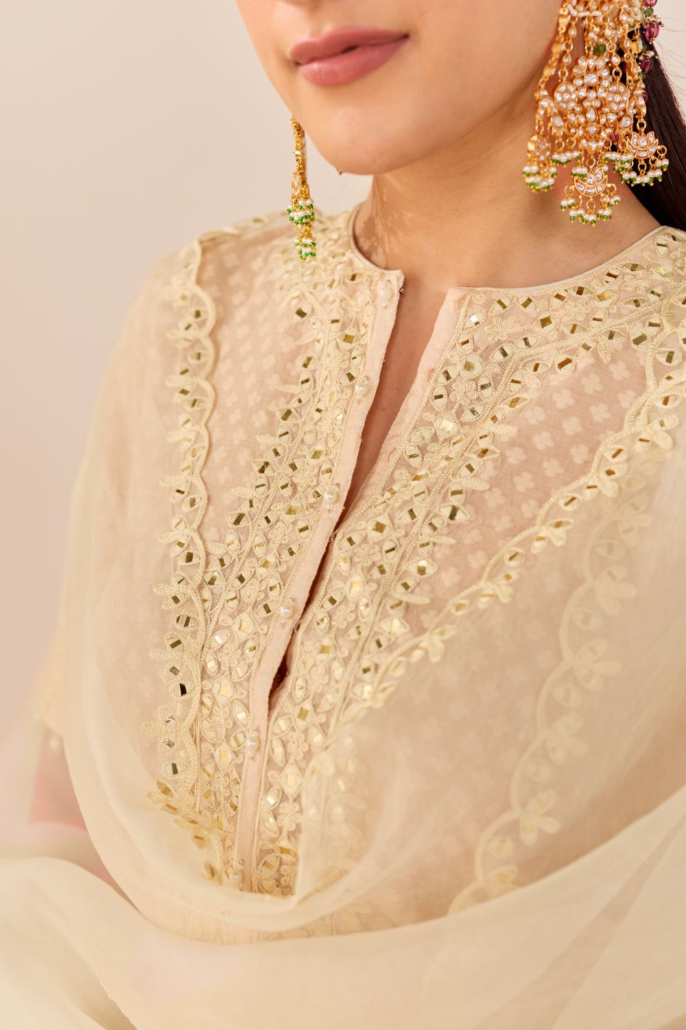ANAISHA - CARNATION PINK SHORT KURTA WITH FARSHI SALWAR AND DUPATTA