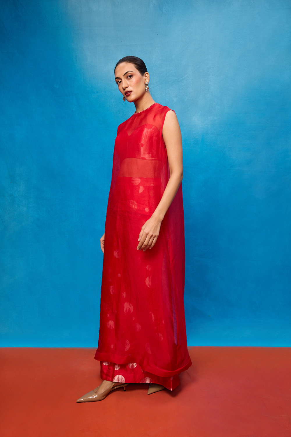 Handwoven Red Silk Banarasi Suit Set