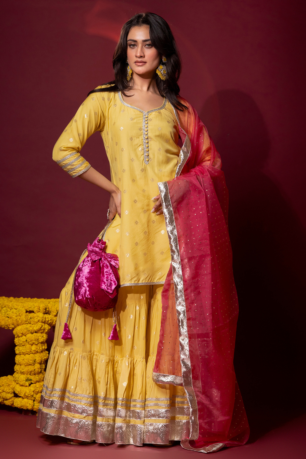 Yellow Kurta Gharara Set
