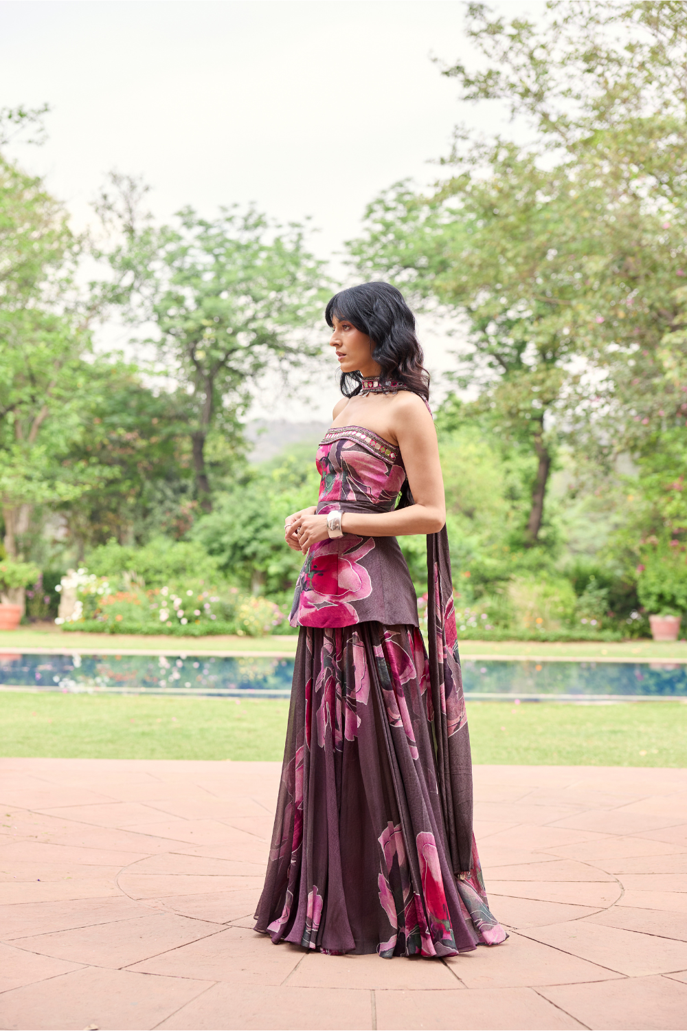 PLUMICIOUS FLORAL CORSET DRESS