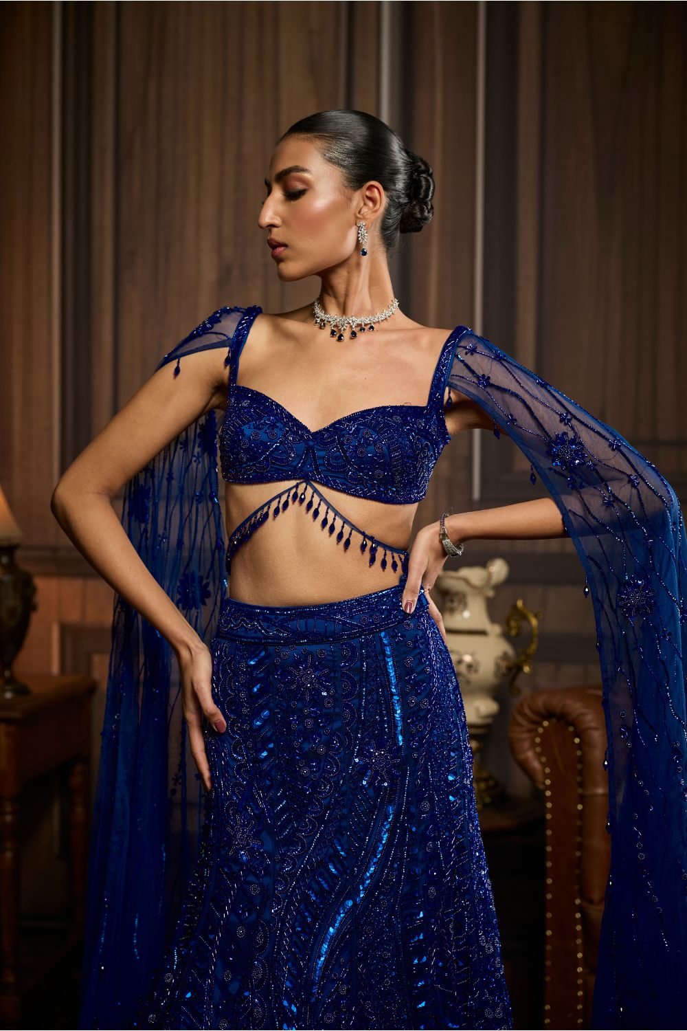 ELECTRIC BLUE TRAIL MERMAID SKIRT SET