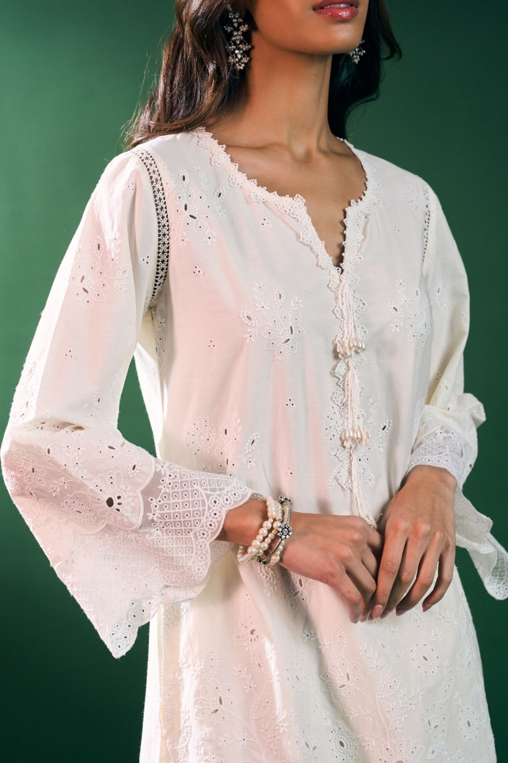 Riva Cotton Off White Kurta Set