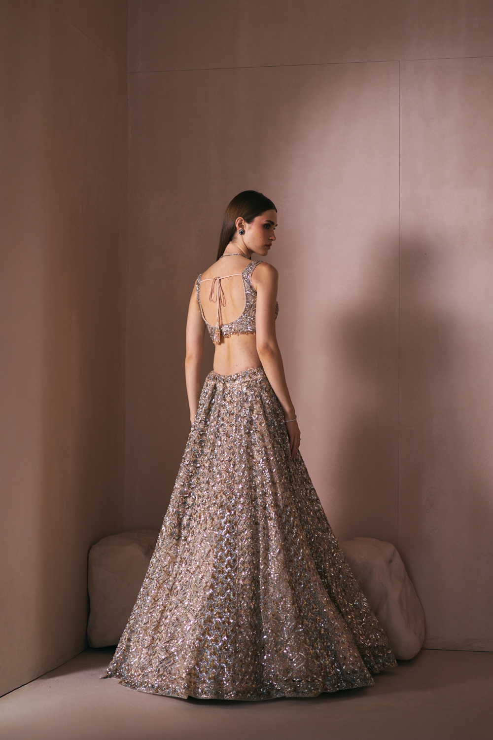 Champage Stardust Lehenga Set