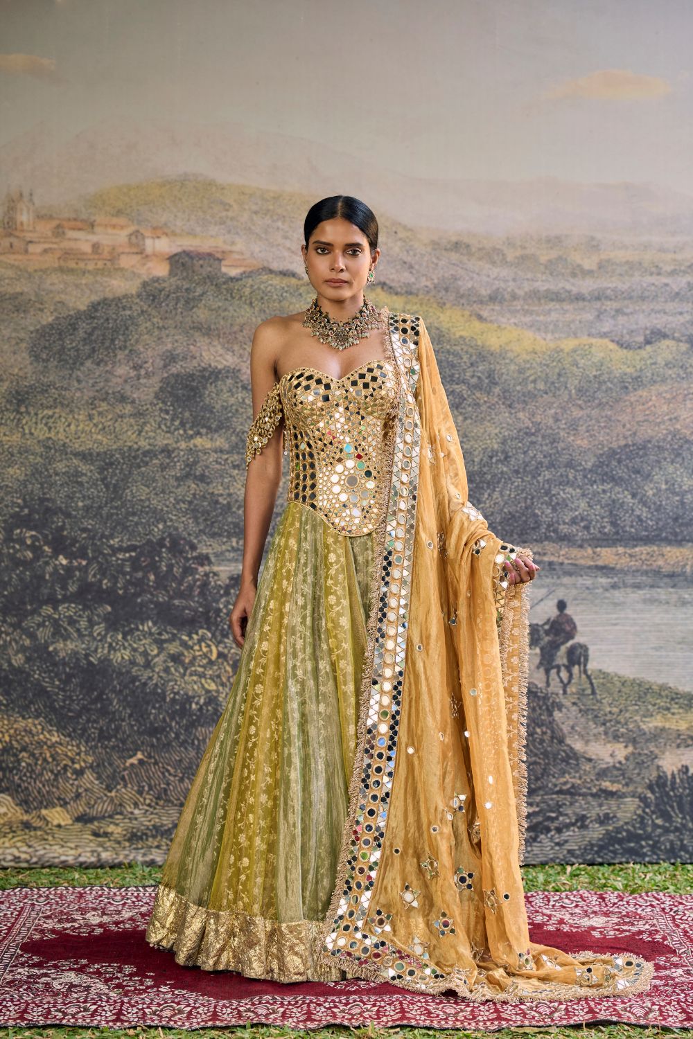 Hiranya Mirror Lehenga Set