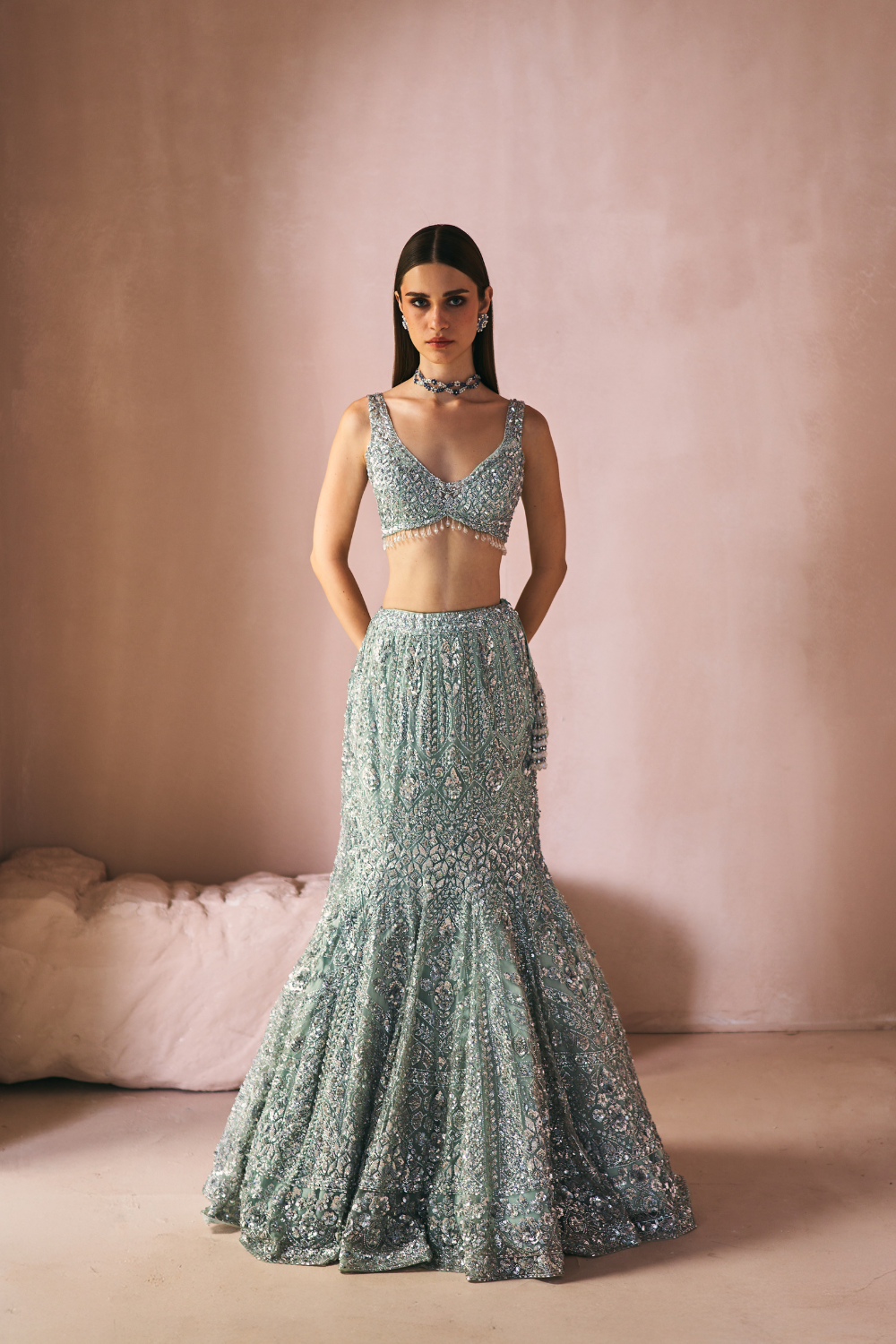 Silver Elysian Lehenga set