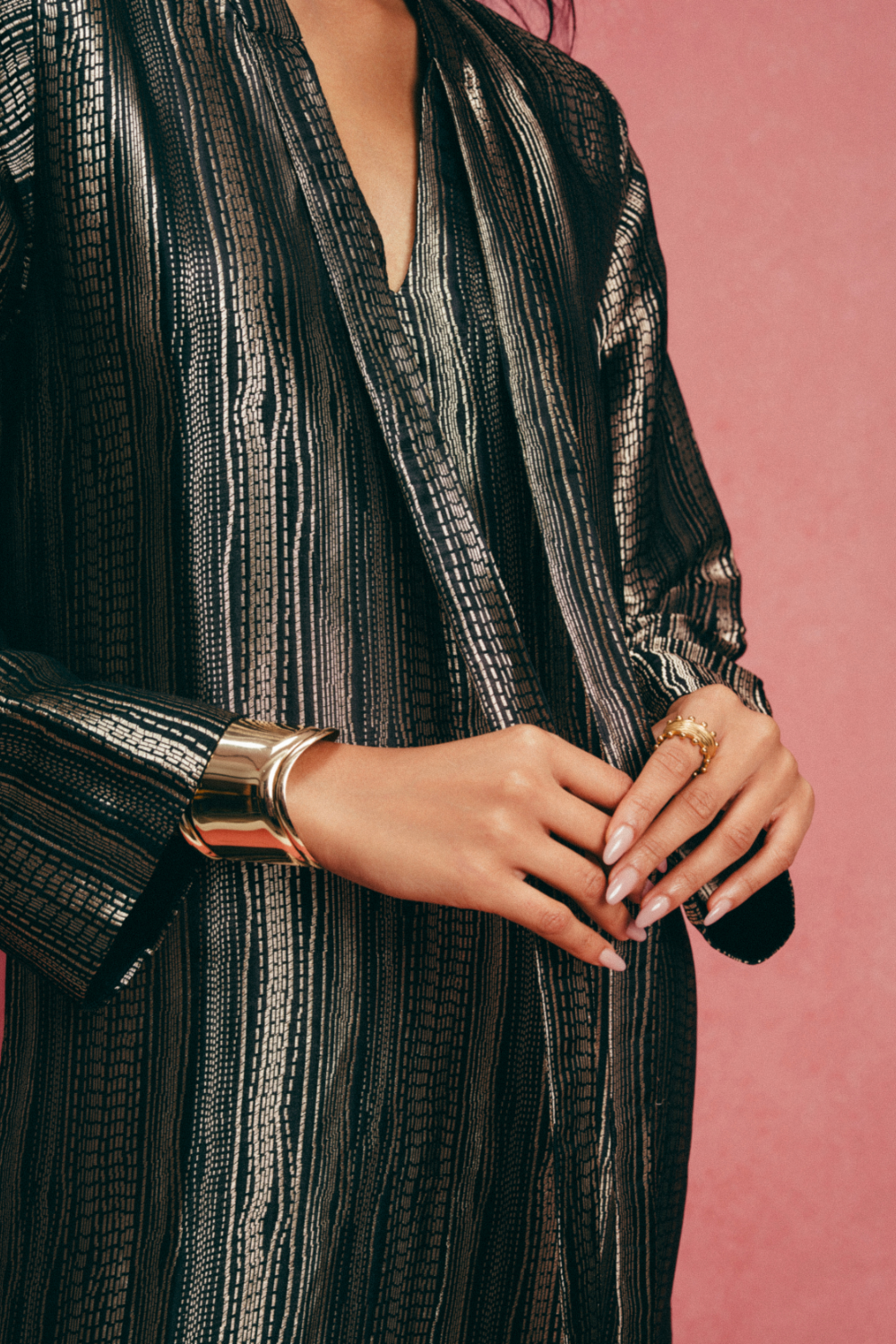 Handwoven Black Banarasi Kaftan