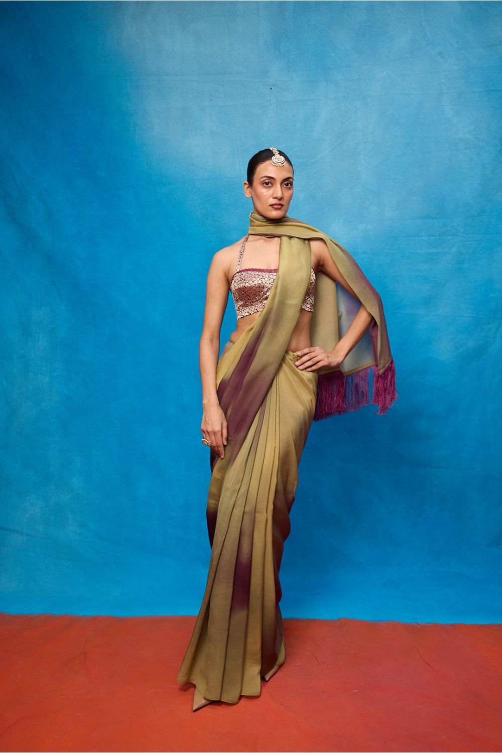 Multicolour Chiffon Digital Print Saree