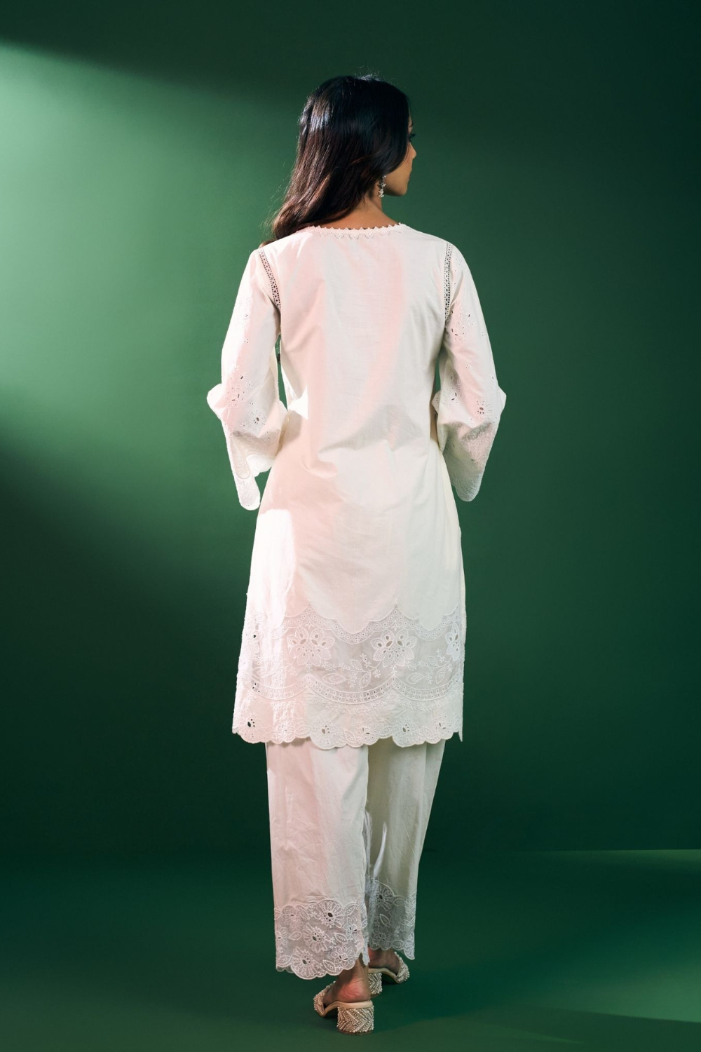 Riva Cotton Off White Kurta Set