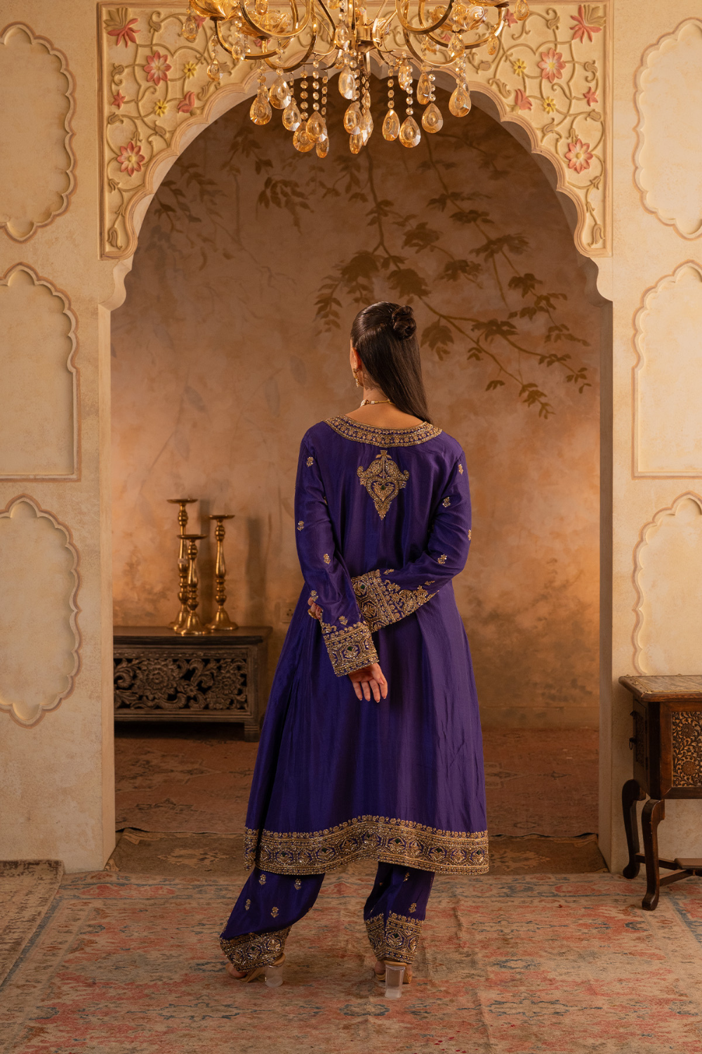 Purple Silk Suit Set