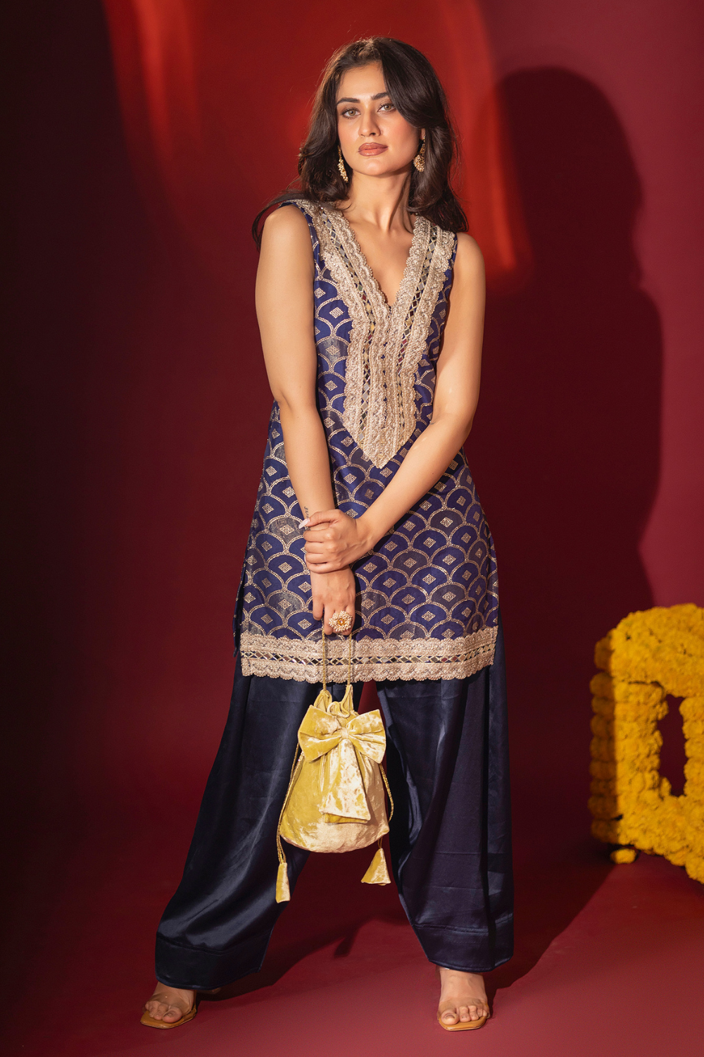 Blue Kurta and Farshi Salwar Set