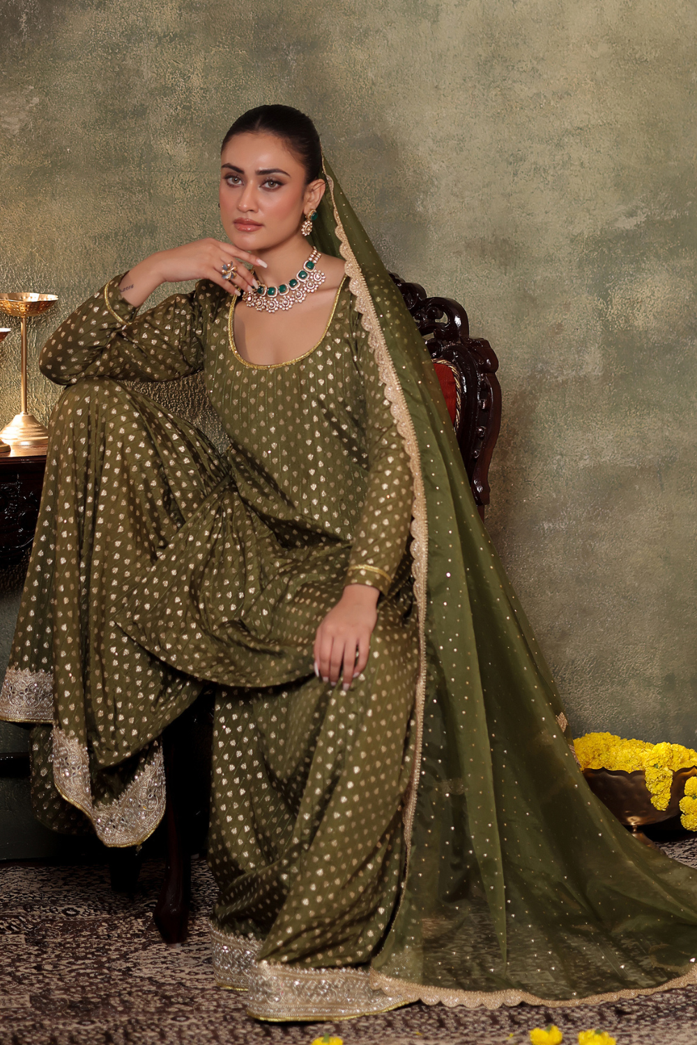 Green Kurta Sharara Set