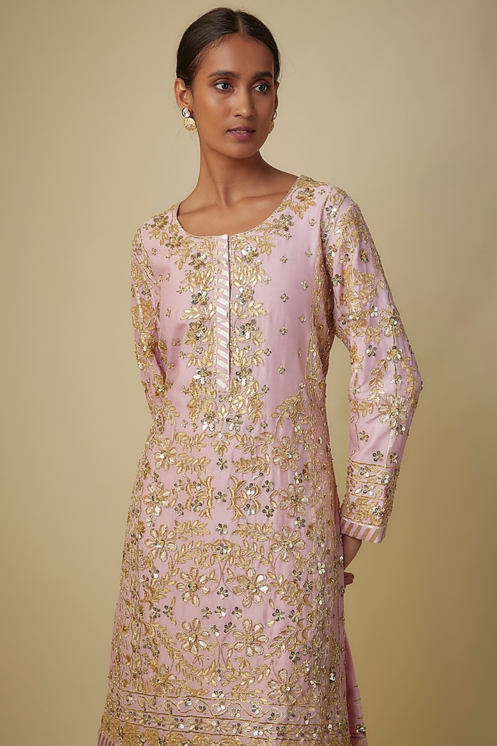 BABY PINK KURTA PANT AND DUPATTA SET