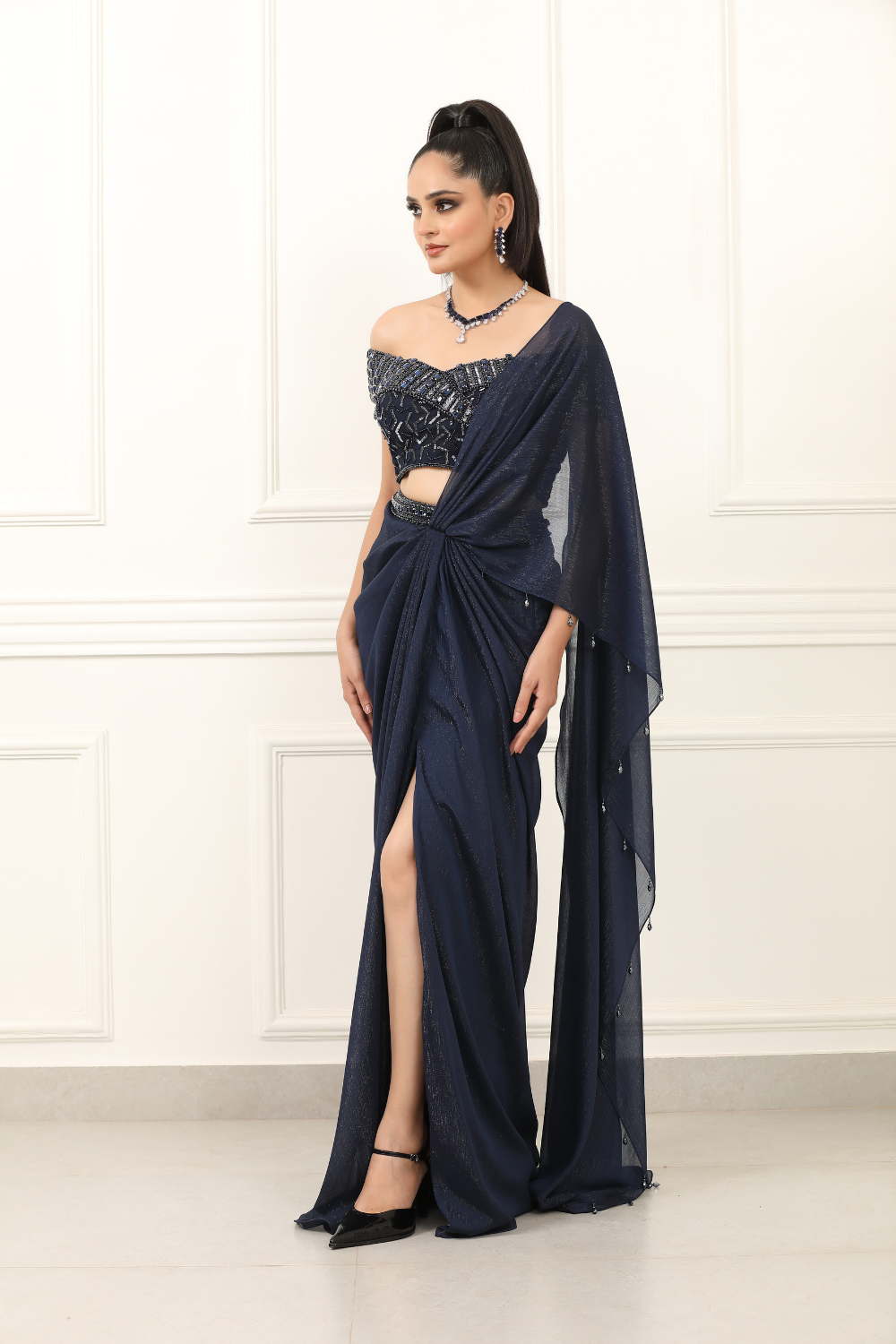 Starlight Symphony Drape Saree
