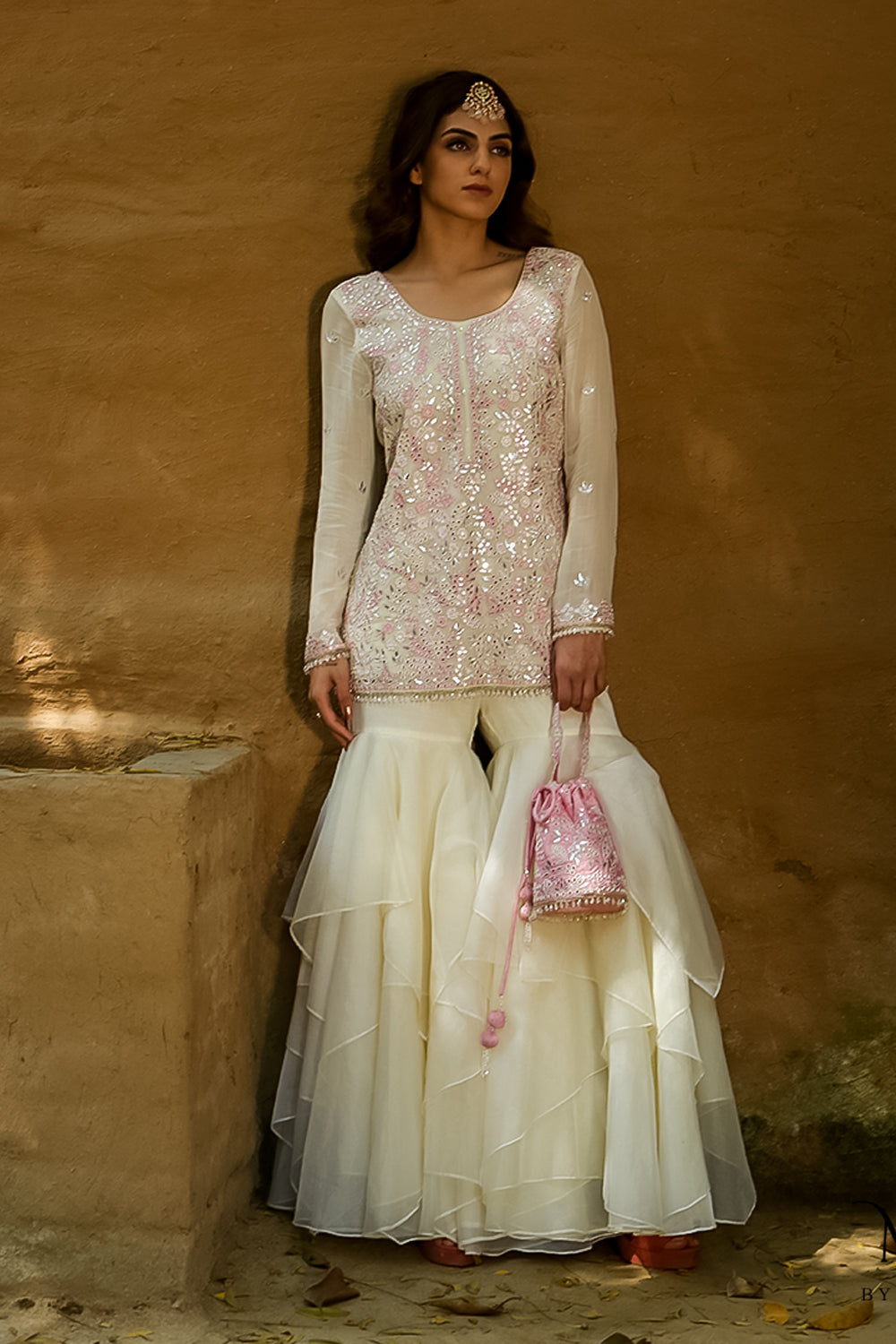 Zoya - Lemon Short Kurta Sharara Set