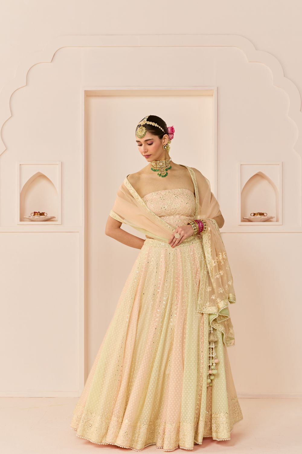UMAIZA - CARNATION PINK LEHENGA WITH BLOUSE AND DUPATTA