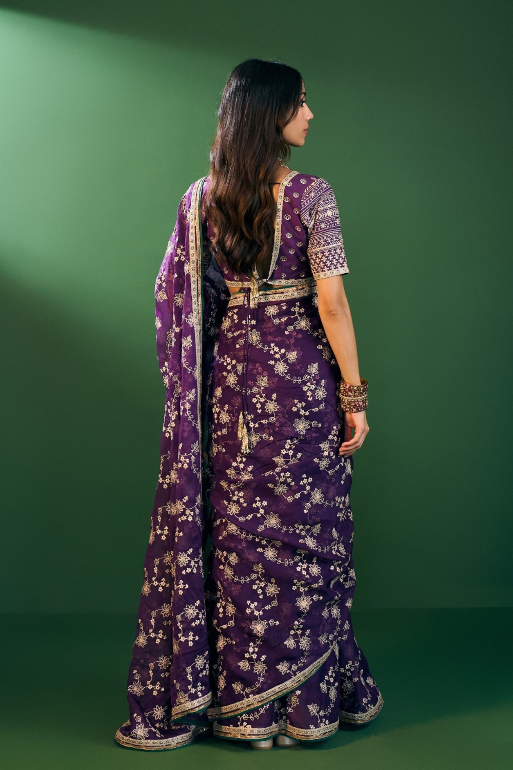 Kavya Organza Purple Saree