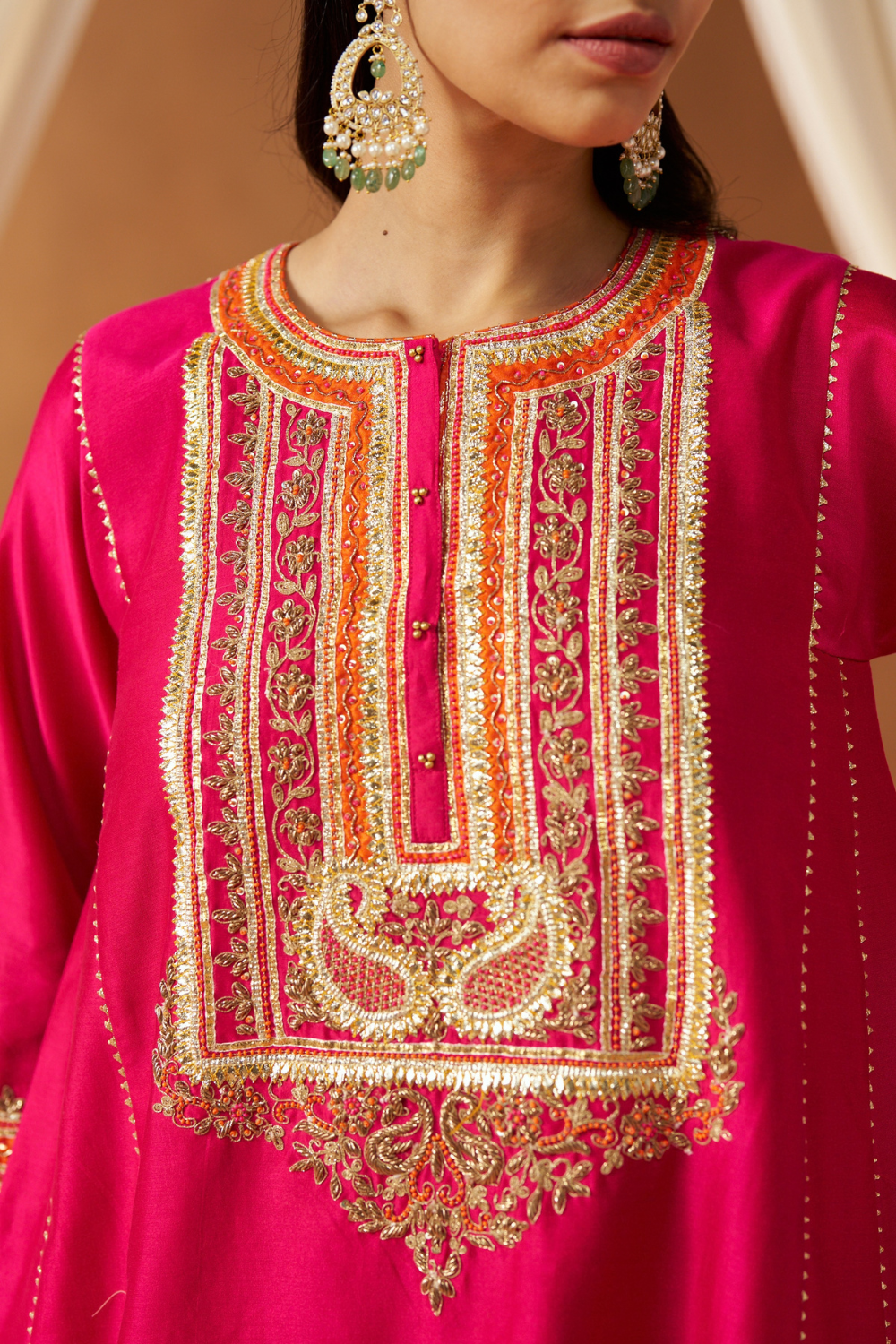 Daneen Hotpink Chauga With Salwar and Dupatta
