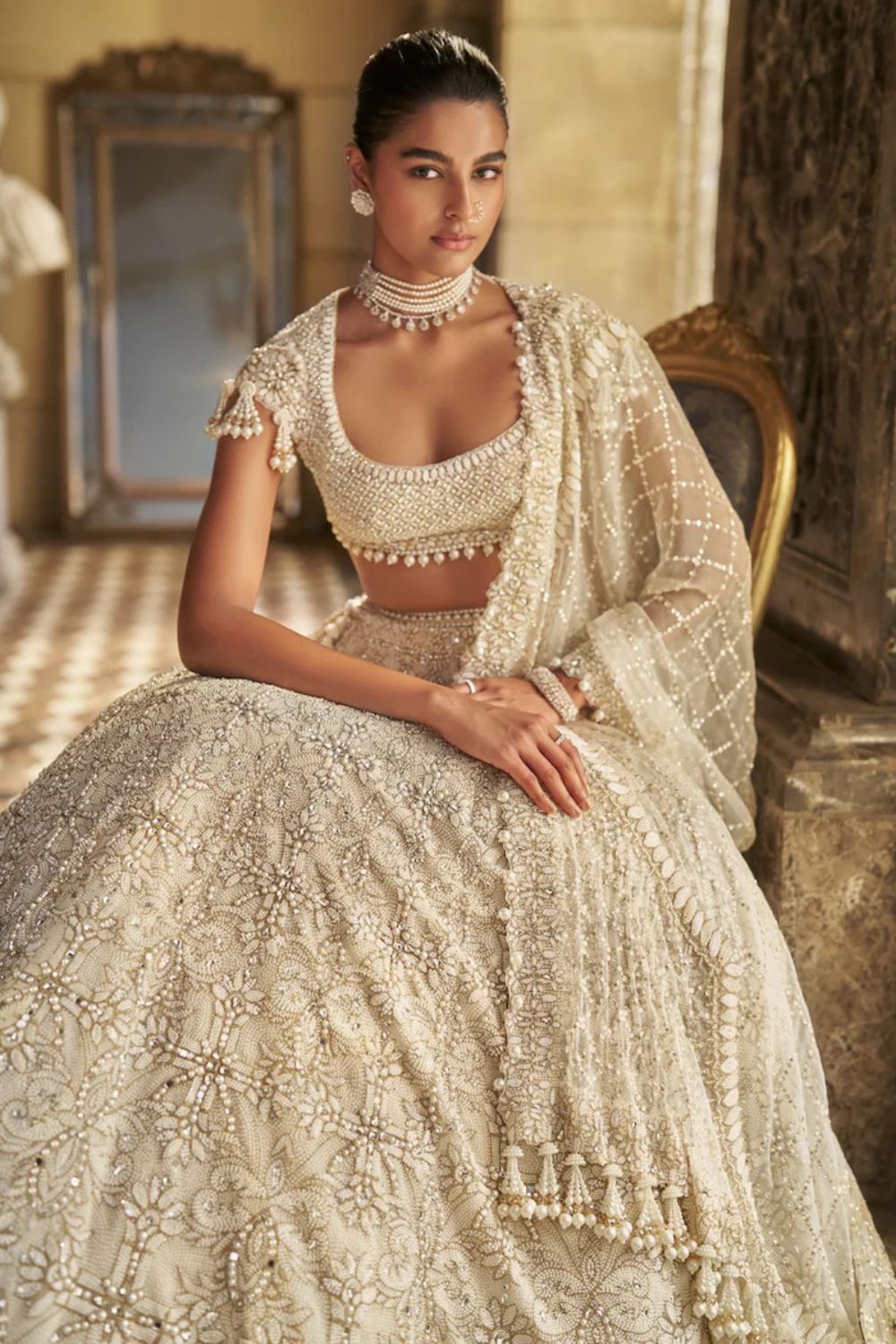 Ivory Pearl Lehenga Set