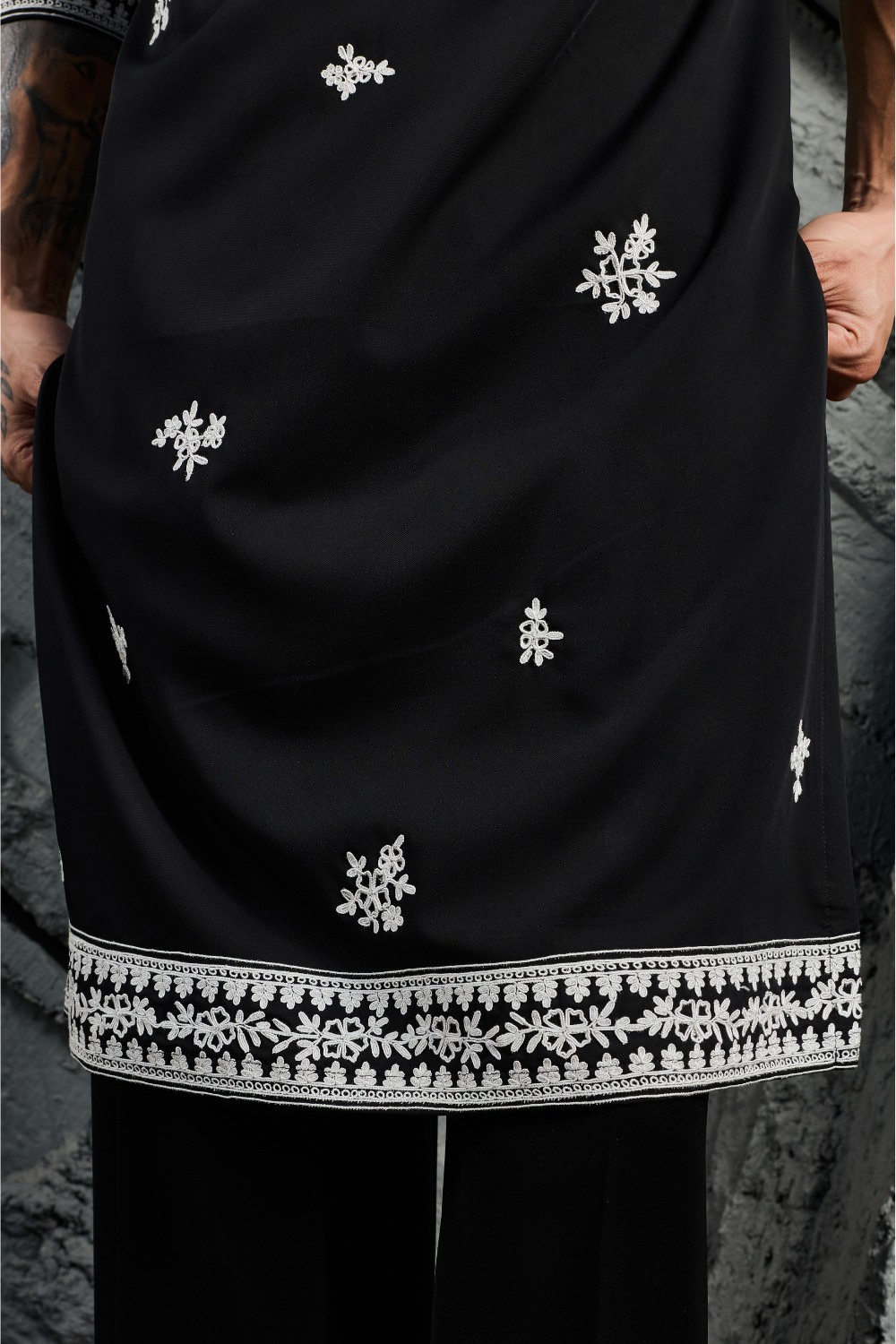 Black Shadow Dori Kurta Set