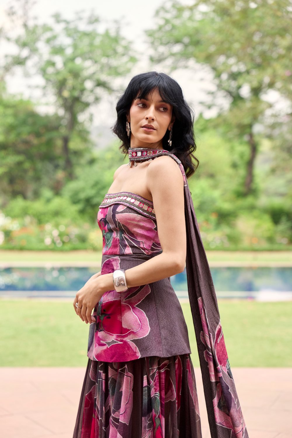 PLUMICIOUS FLORAL CORSET DRESS