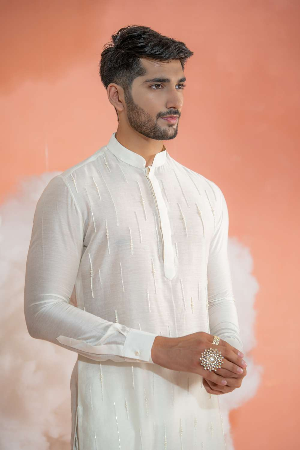 Ivory Fall Pipe Long kurta set