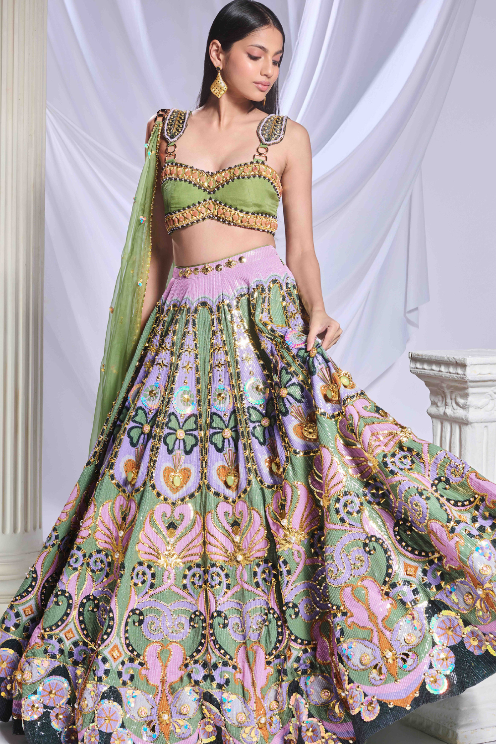 Celtic Hearts Lehenga Set