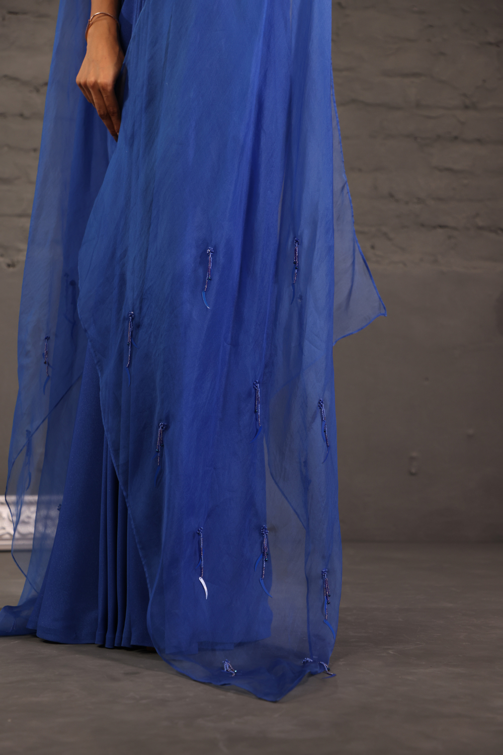 Cutwork Halterneck Drape Gown