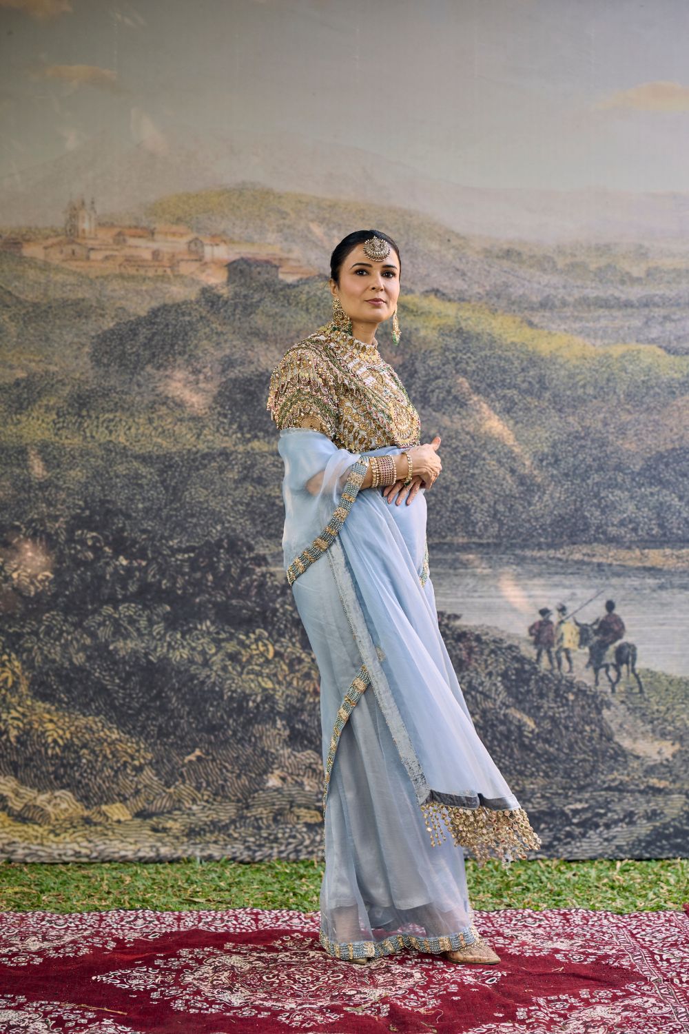 NEELAMBARI SAREE SET
