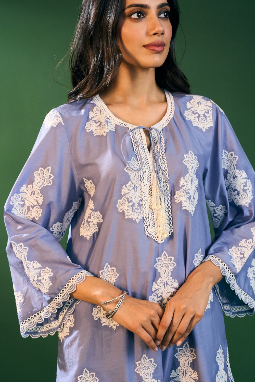 Rimi Cotton Steel Blue Kurta Set