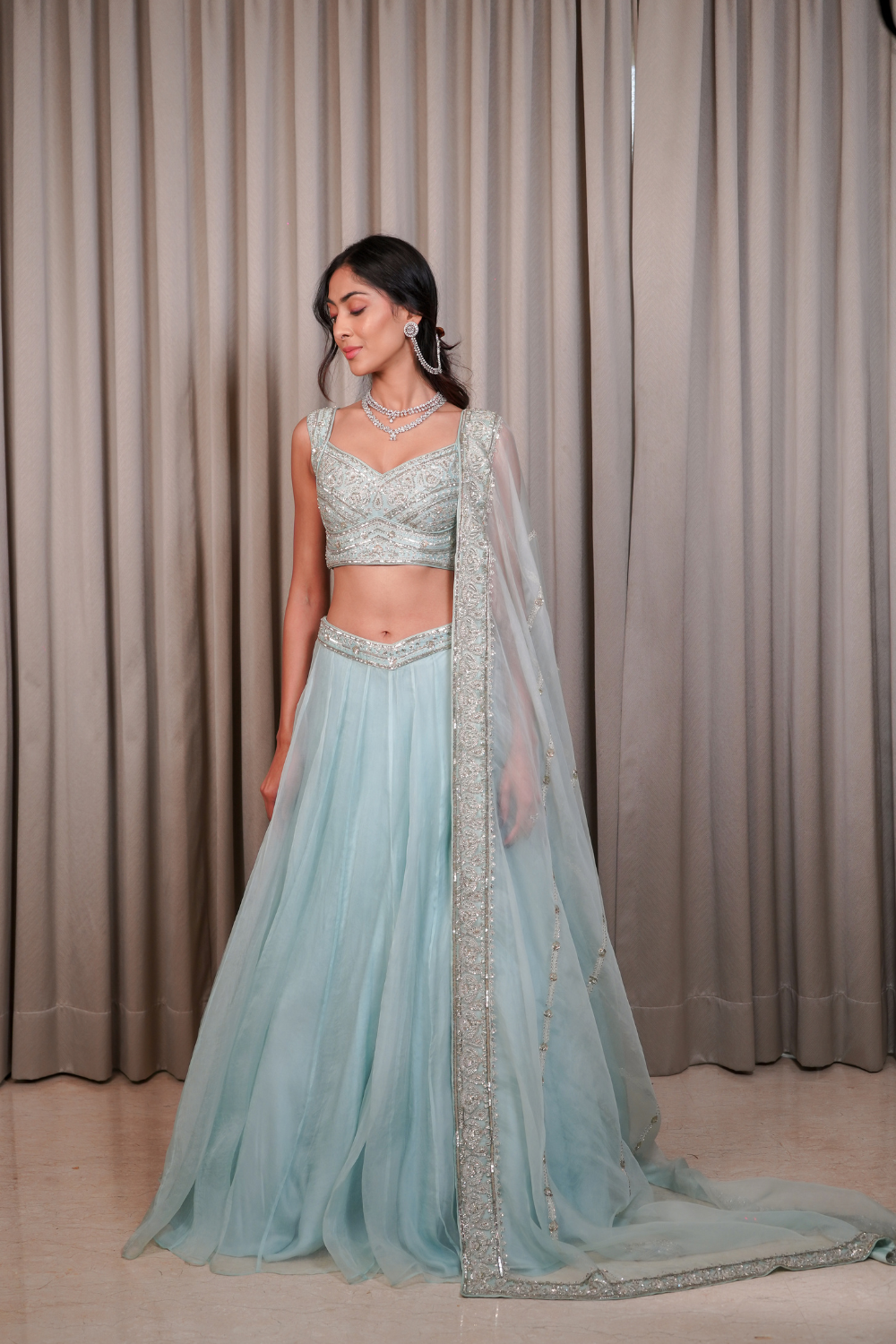 Ice Blue Lehenga Set