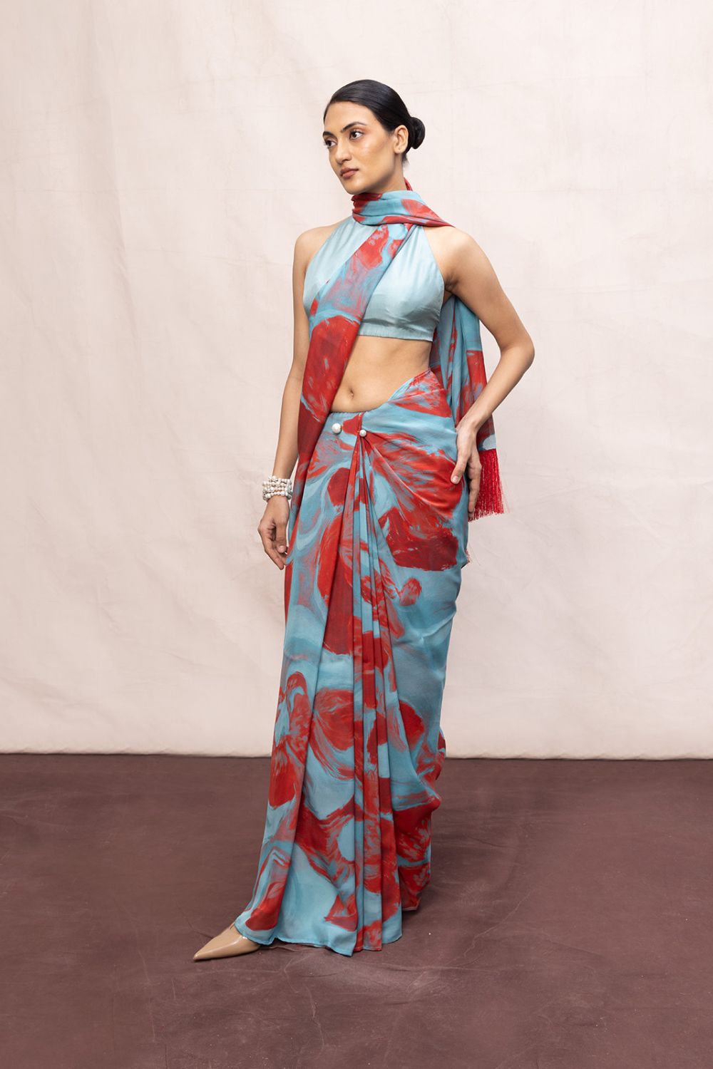 Multicolour Chiffon Digital Print Saree